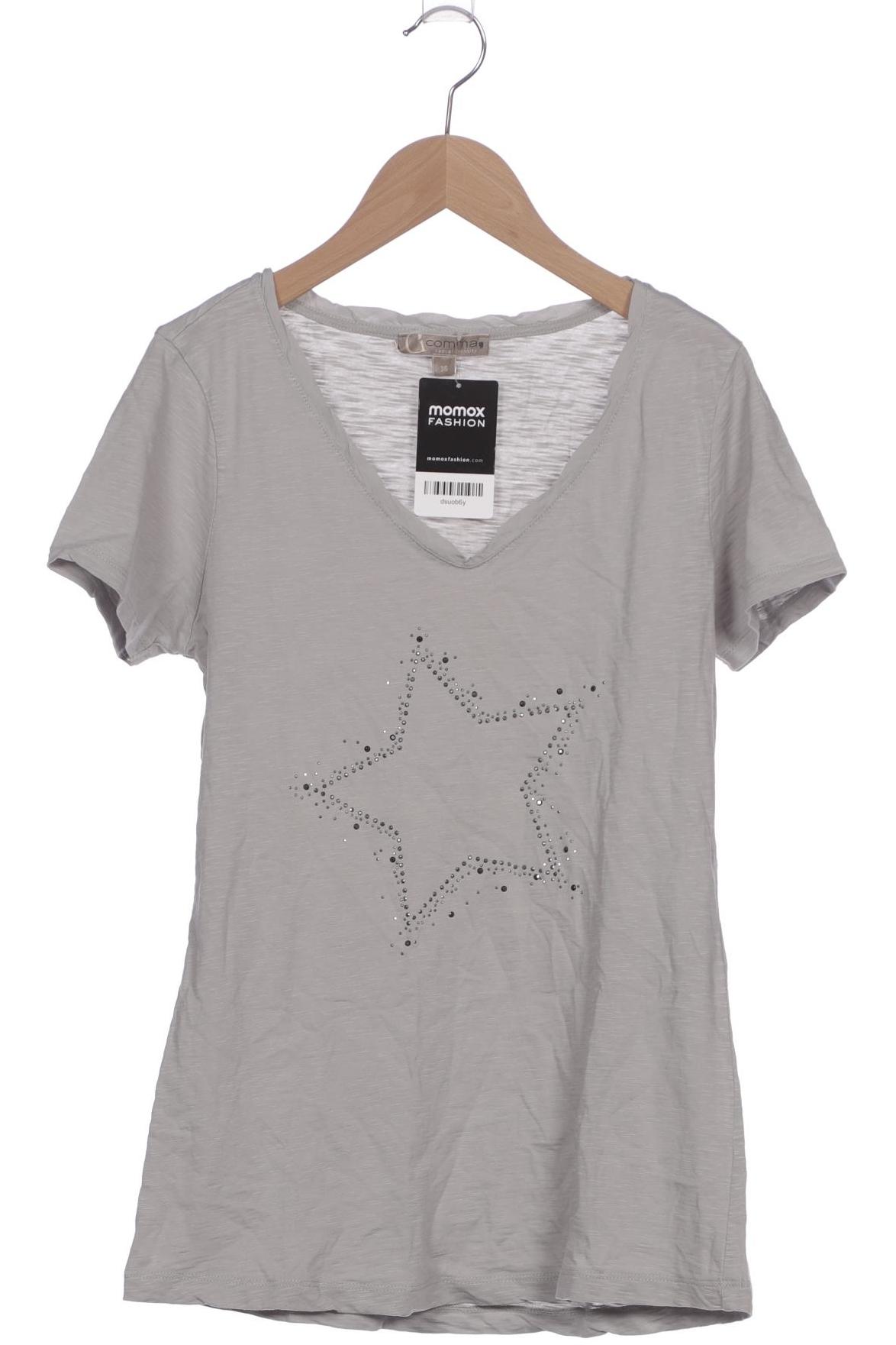 

Comma Damen T-Shirt, grau, Gr. 36