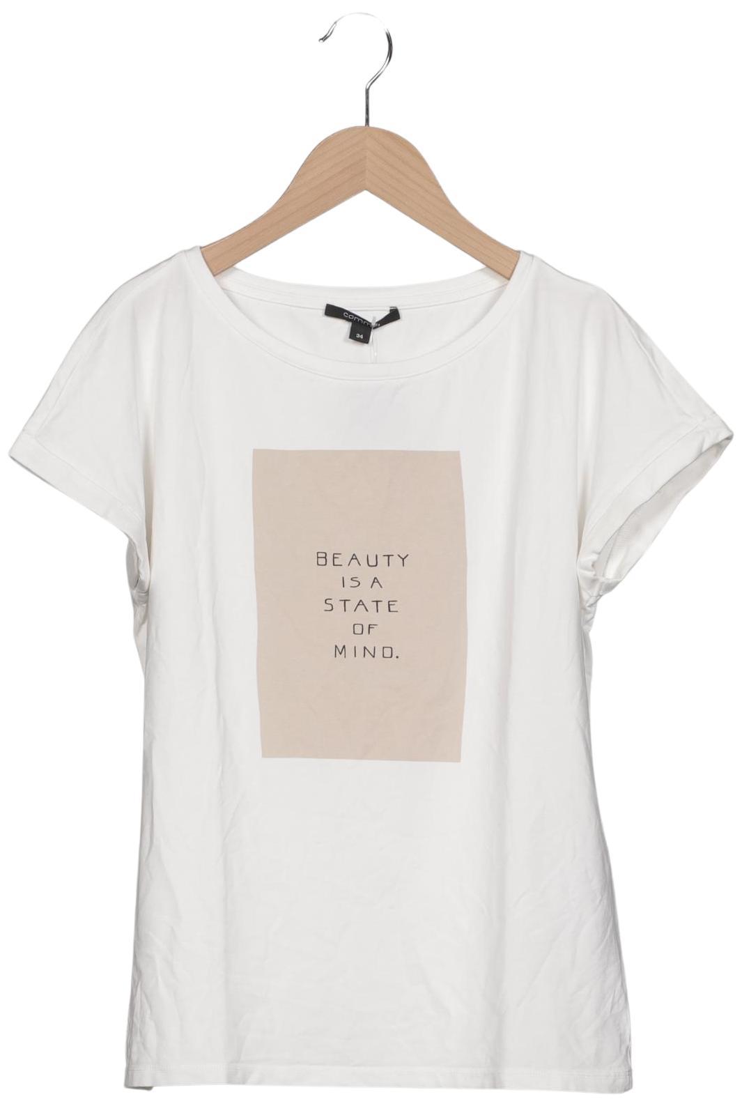 

Comma Damen T-Shirt, weiß, Gr. 34