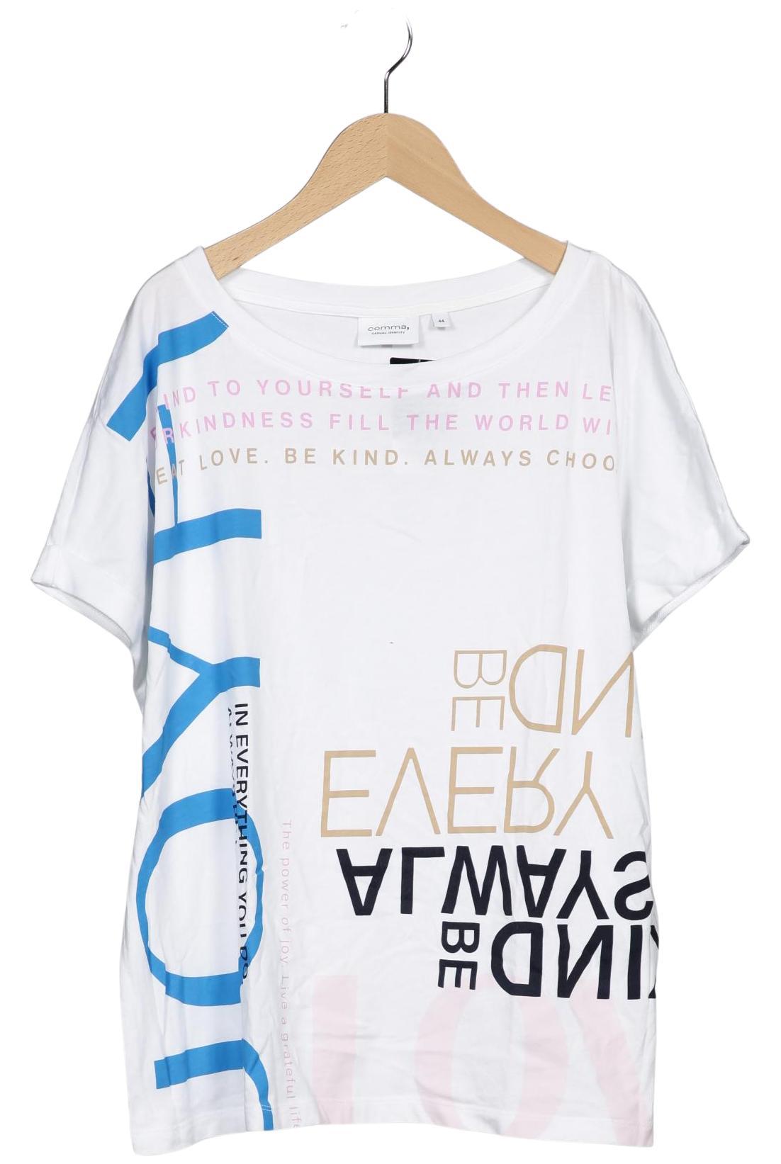

Comma Damen T-Shirt, weiß, Gr. 44