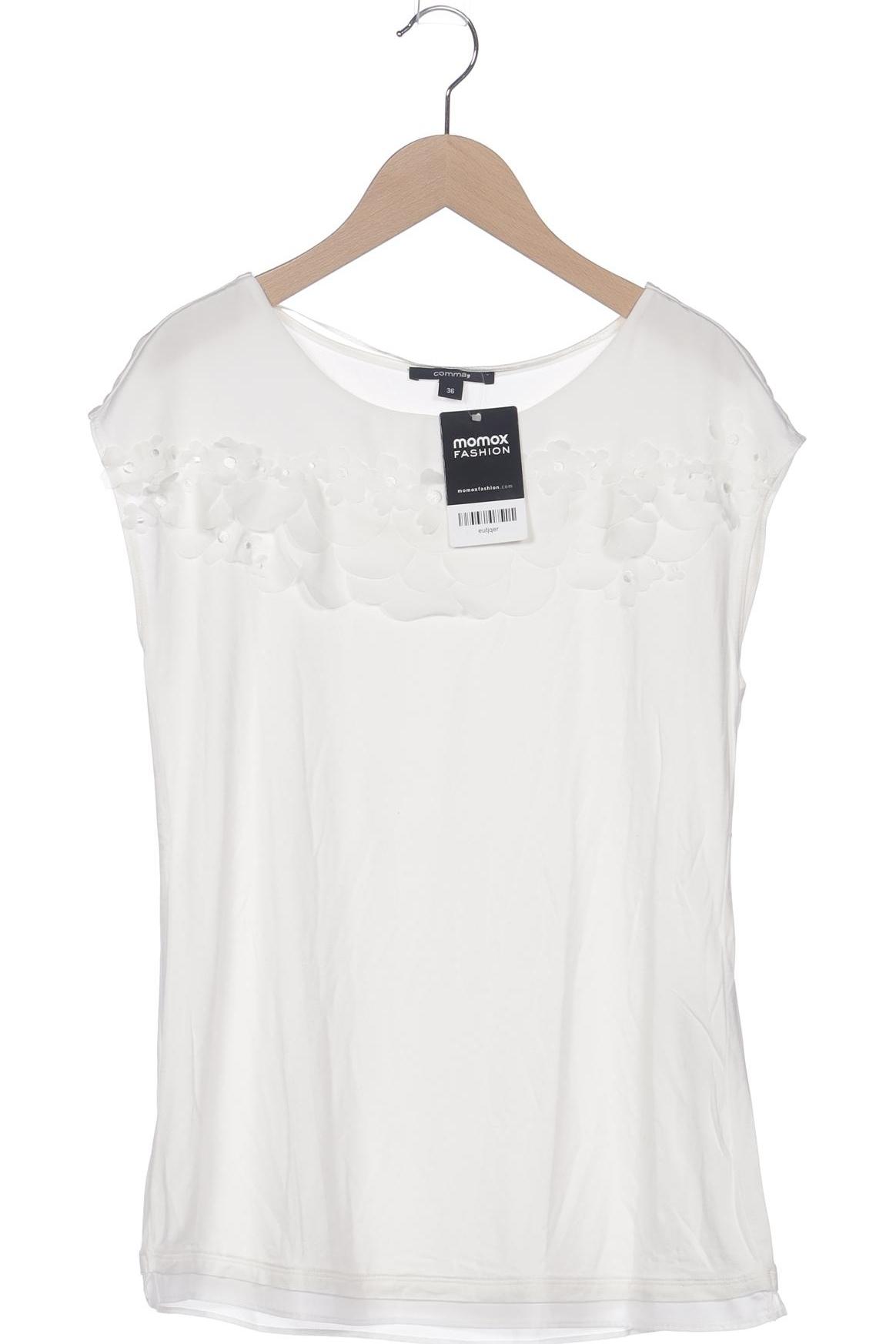 

Comma Damen T-Shirt, weiß, Gr. 36