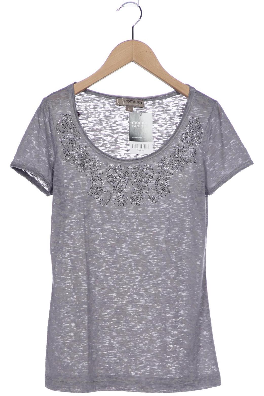 

Comma Damen T-Shirt, grau, Gr. 34