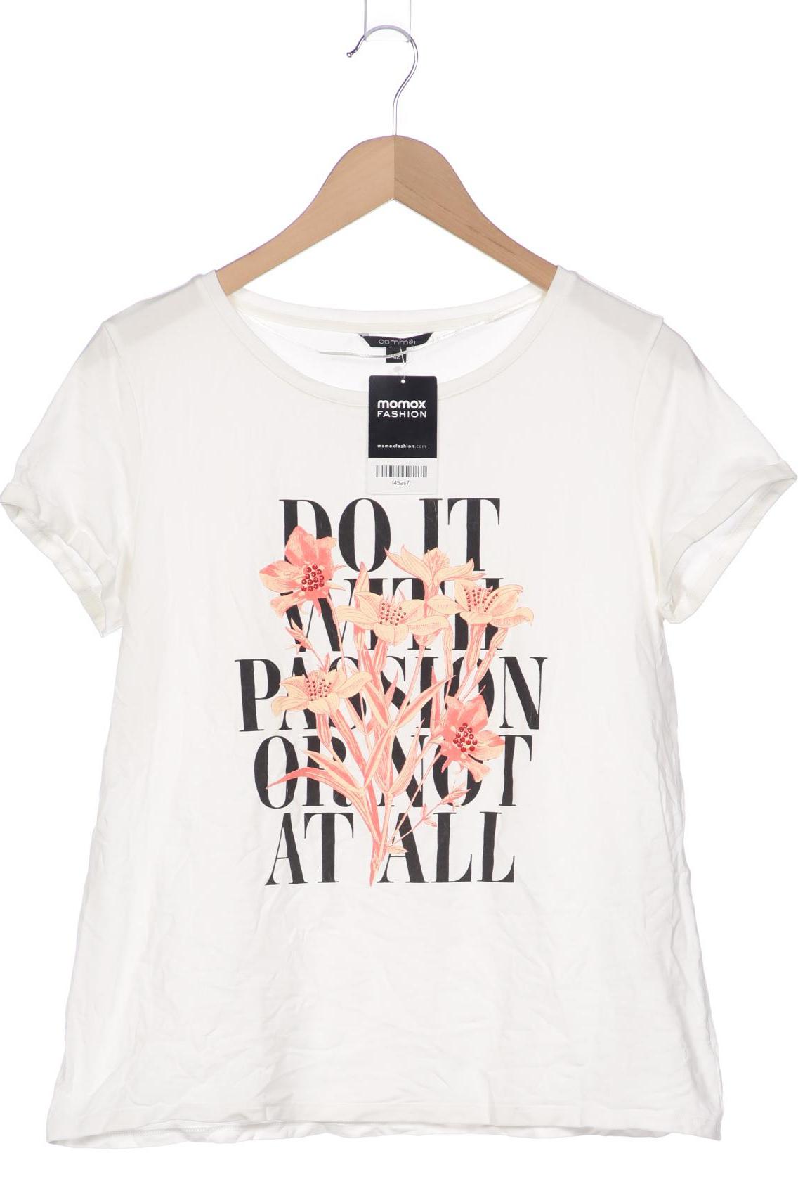 

Comma Damen T-Shirt, weiß, Gr. 42