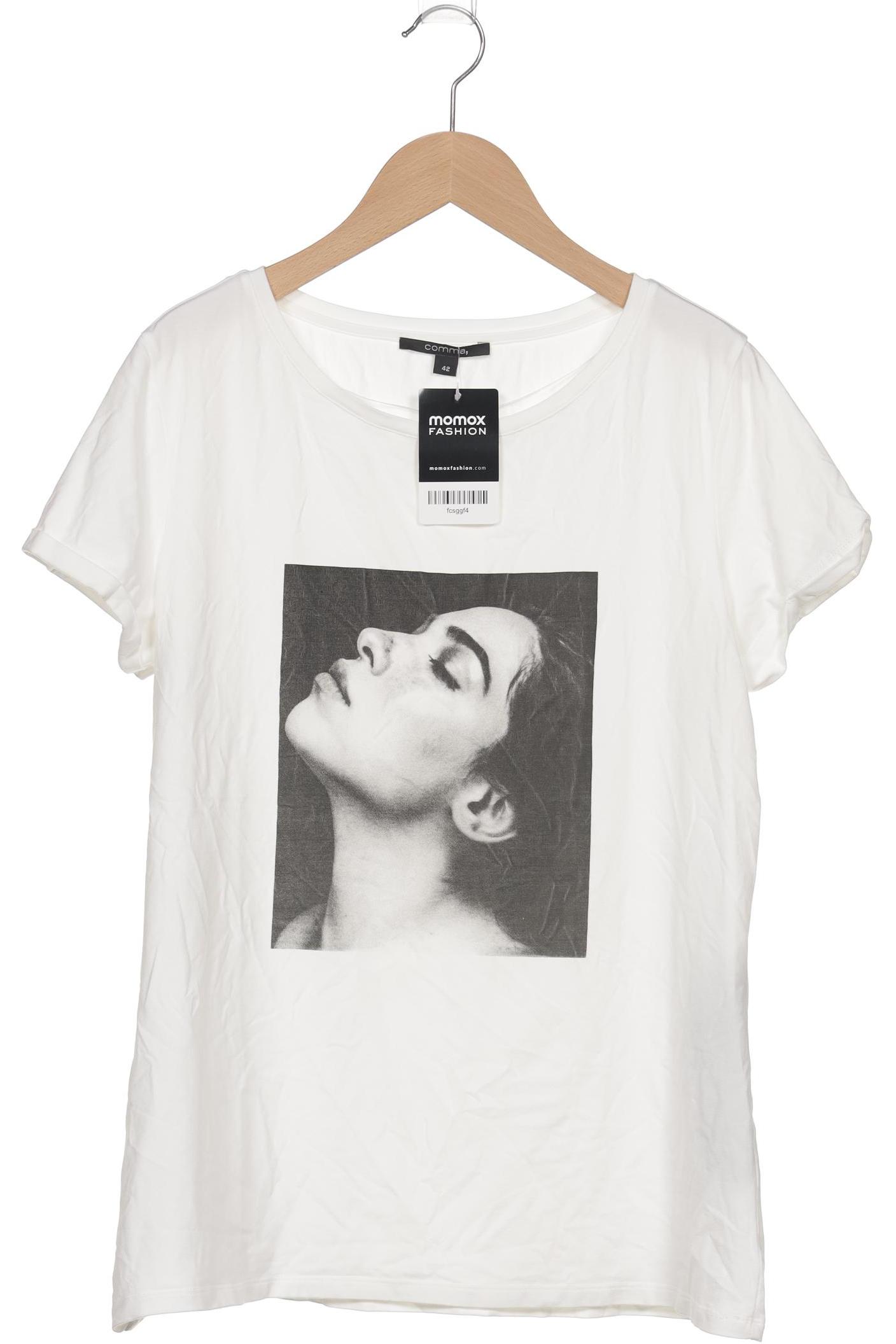 

Comma Damen T-Shirt, weiß, Gr. 42