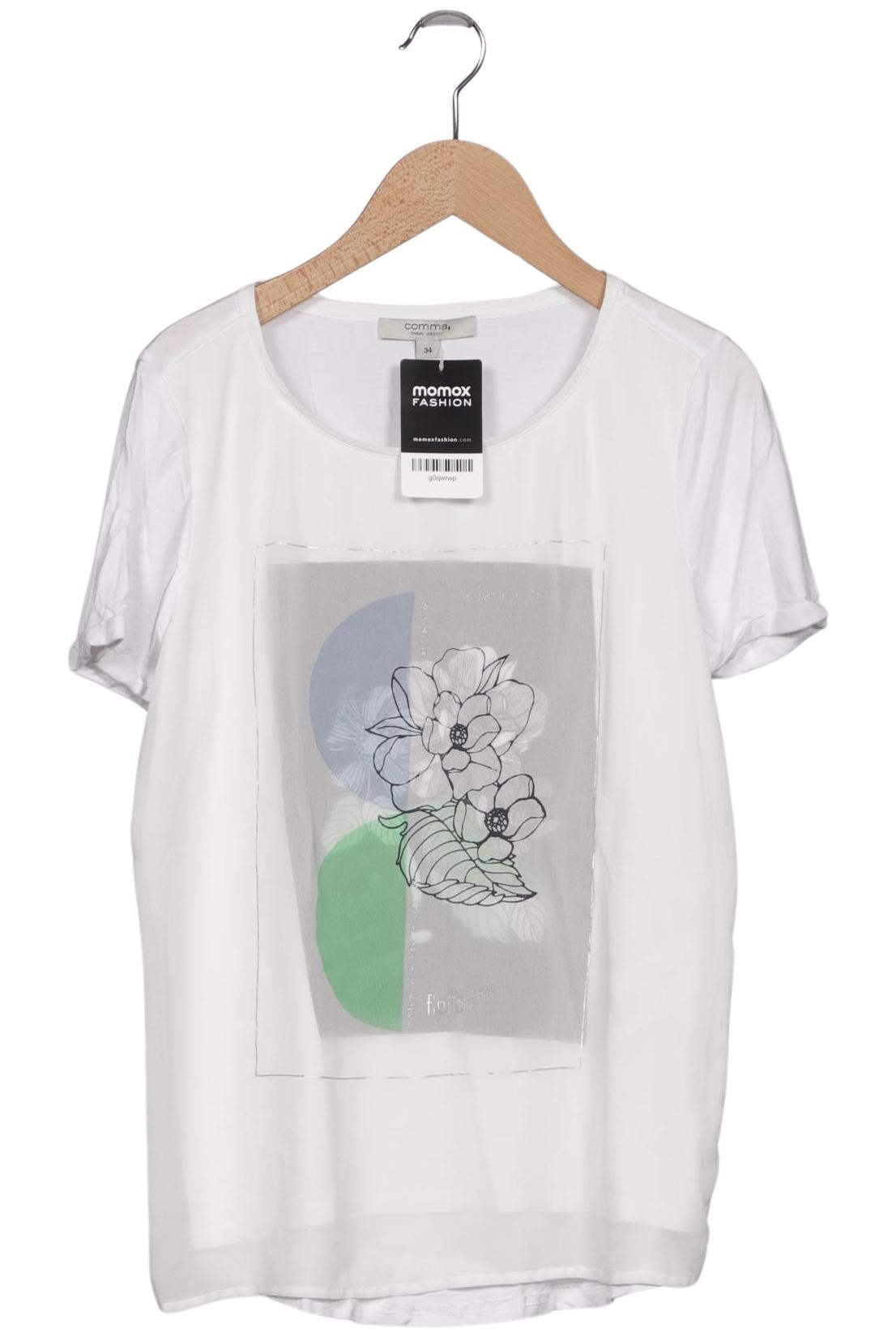 

Comma Damen T-Shirt, weiß, Gr. 34
