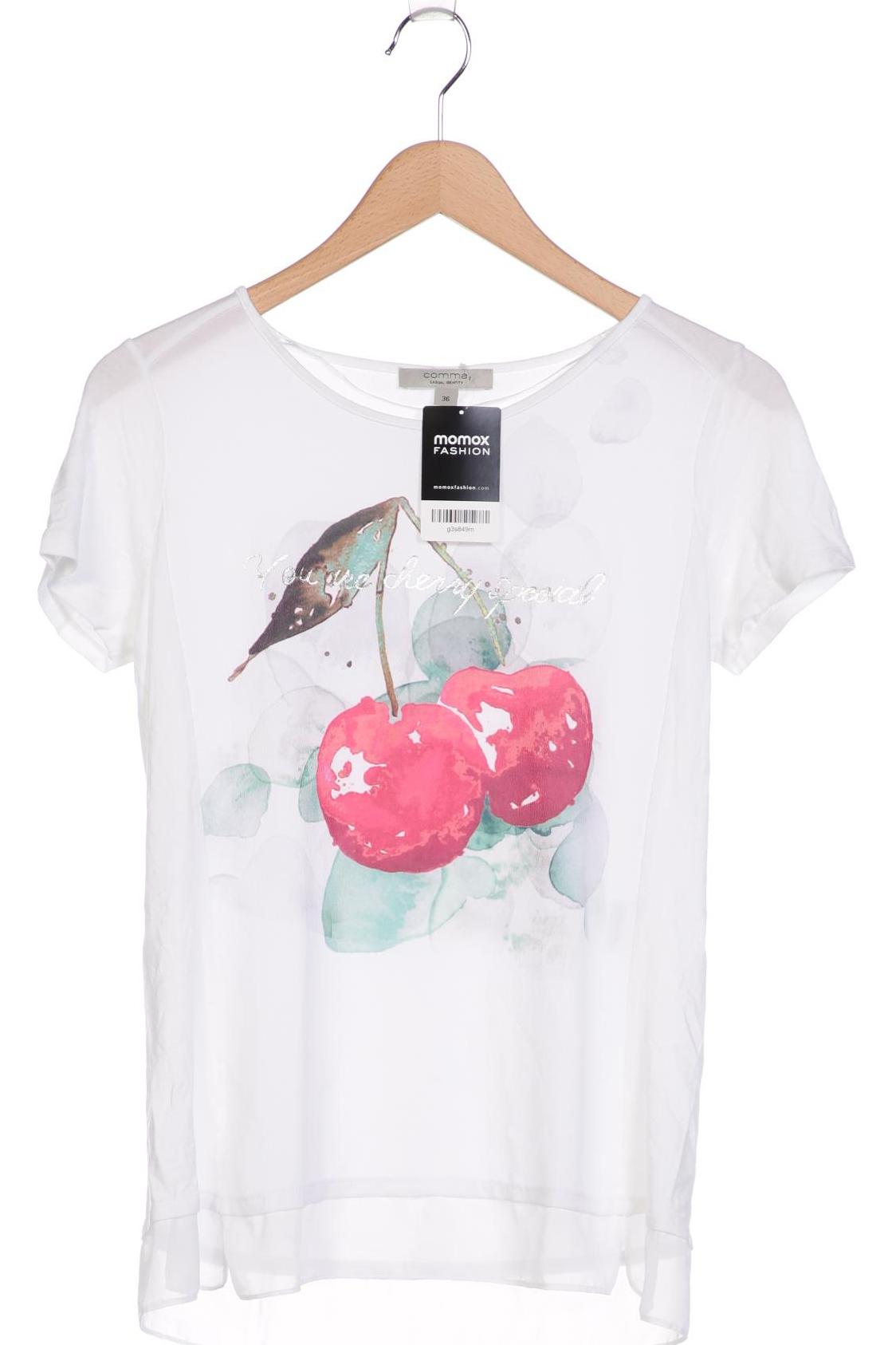 

Comma Damen T-Shirt, weiß, Gr. 36