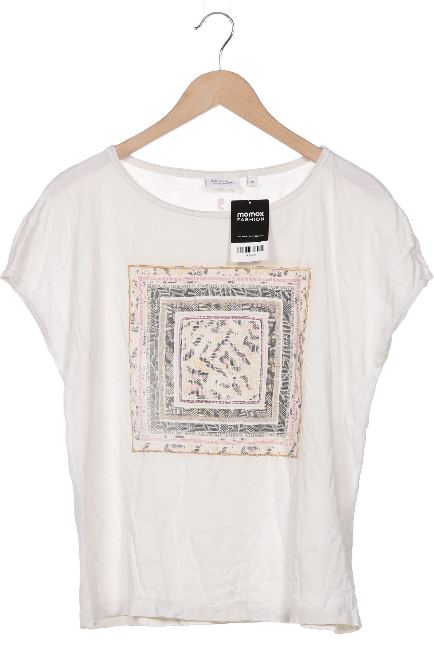 

Comma Damen T-Shirt, cremeweiß, Gr. 40