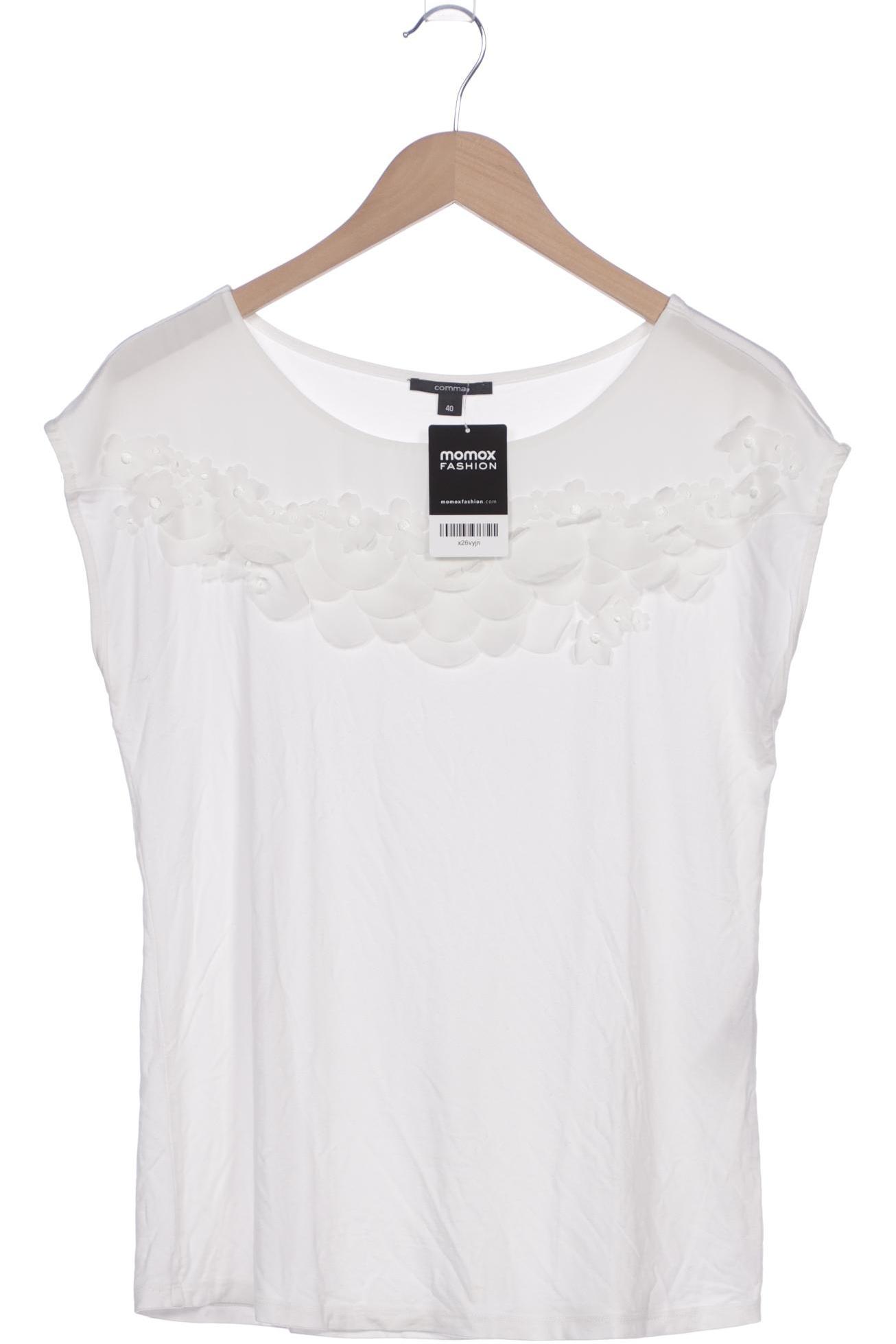 

Comma Damen T-Shirt, weiß, Gr. 40