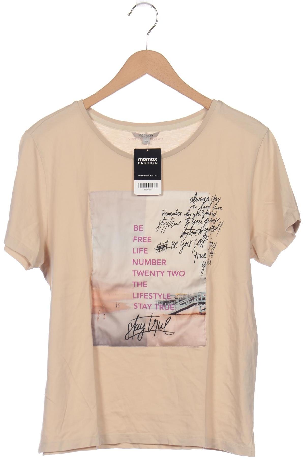 

Comma Damen T-Shirt, beige, Gr. 42