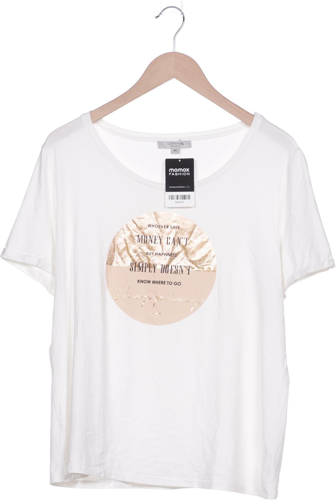 

Comma Damen T-Shirt, weiß, Gr. 44