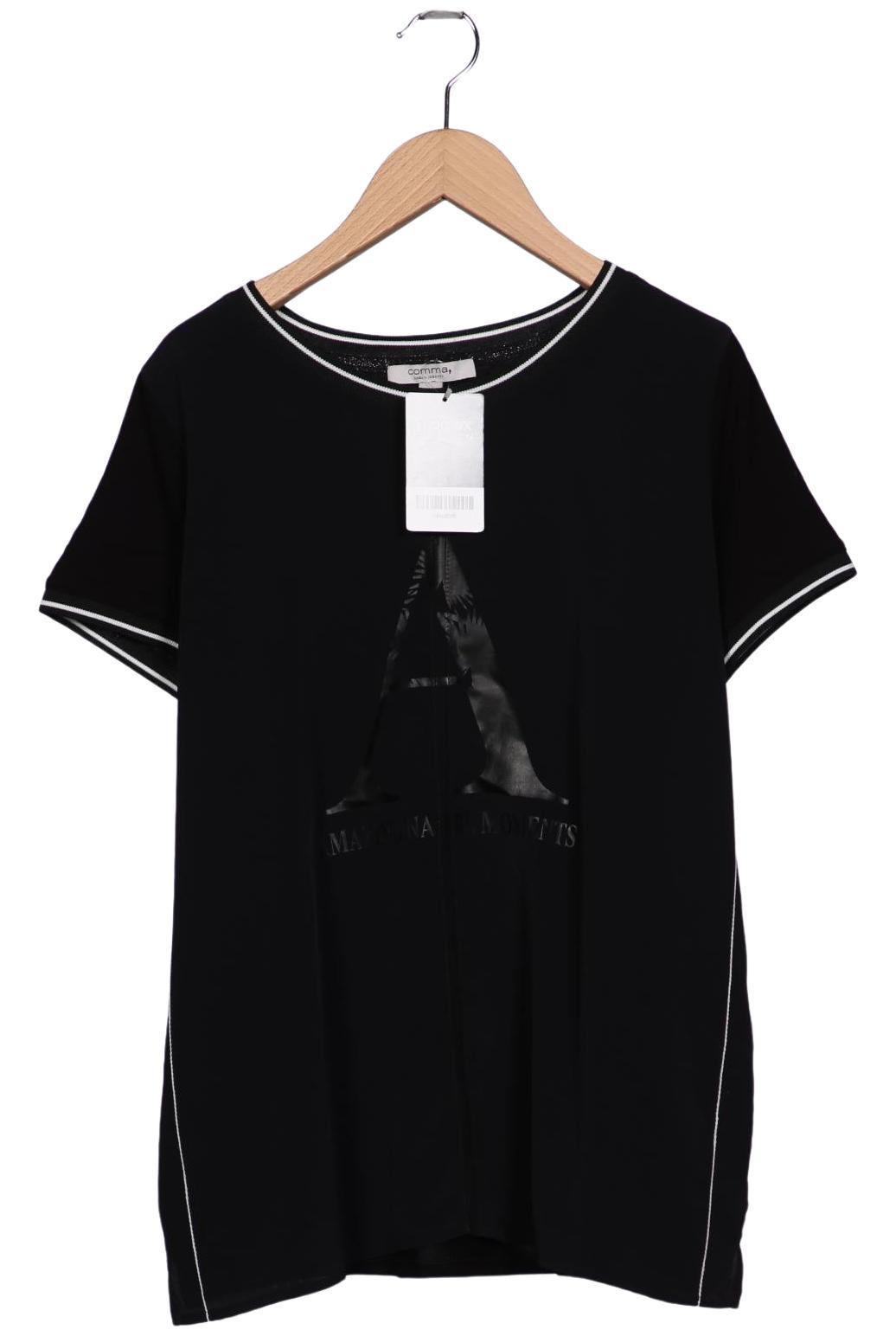 

Comma Damen T-Shirt, schwarz, Gr. 42