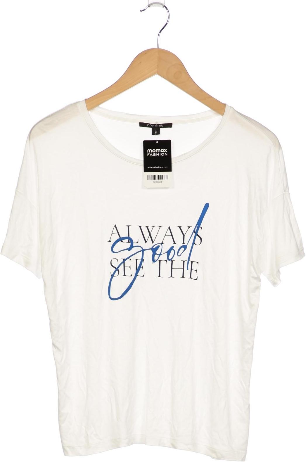

Comma Damen T-Shirt, weiß, Gr. 38