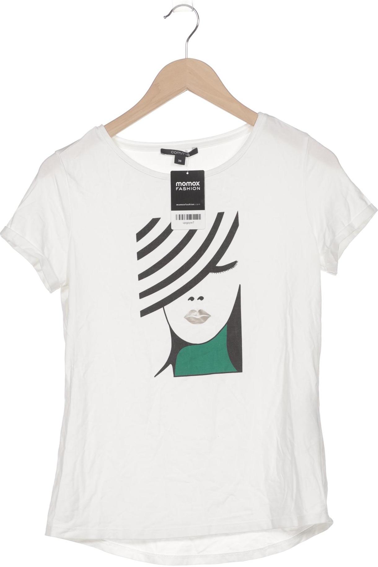 

Comma Damen T-Shirt, weiß, Gr. 36