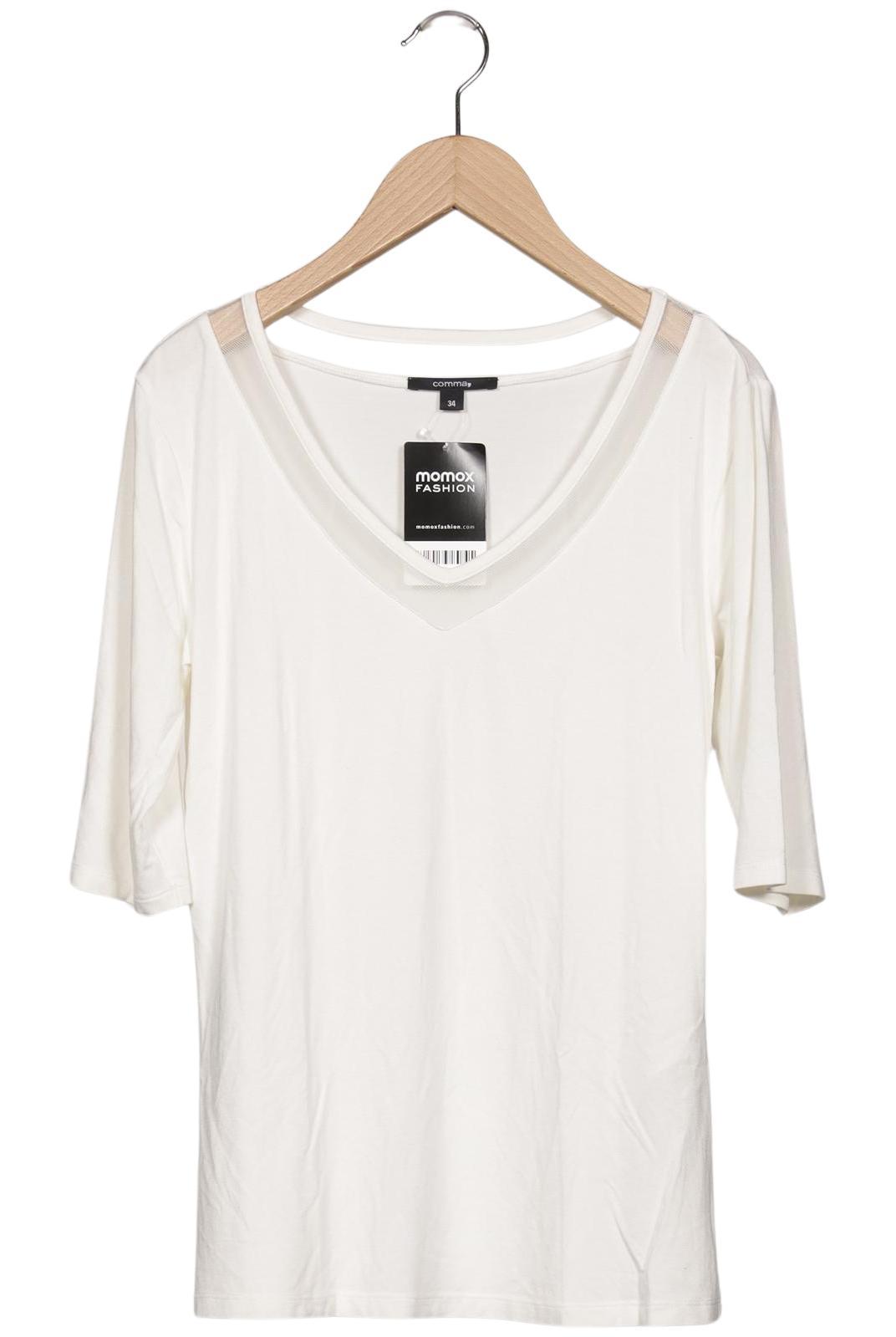

Comma Damen T-Shirt, weiß, Gr. 34
