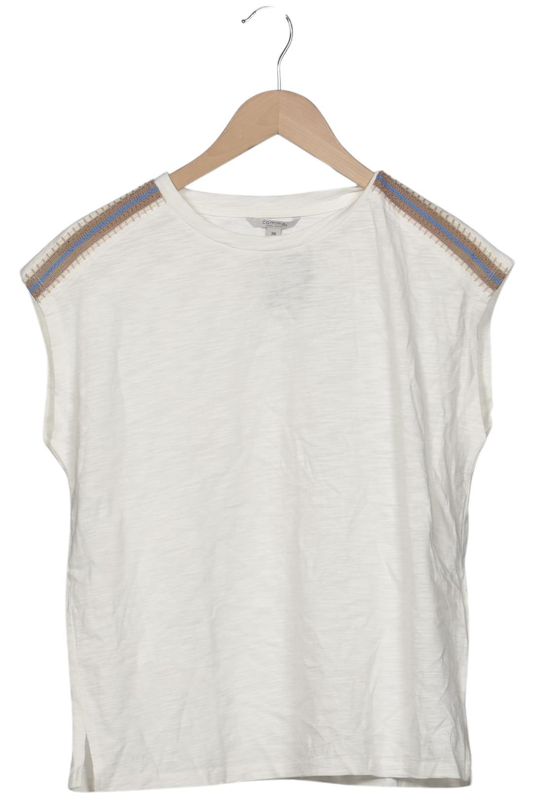 

Comma Damen T-Shirt, cremeweiß, Gr. 36