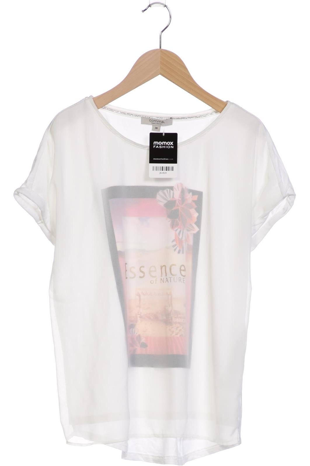 

Comma Damen T-Shirt, weiß, Gr. 36