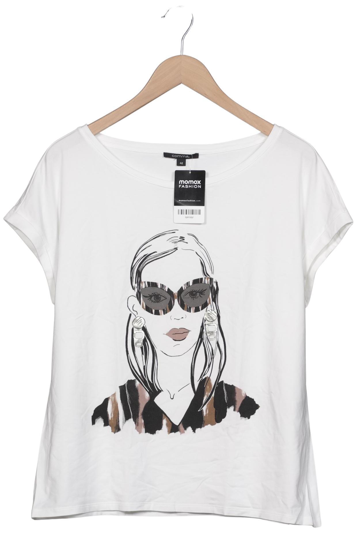 

Comma Damen T-Shirt, weiß, Gr. 42