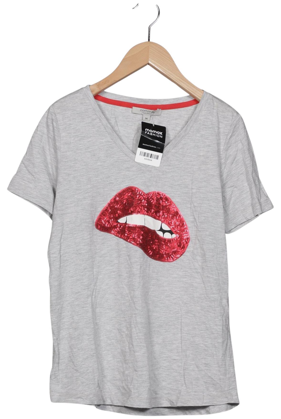 

Comma Damen T-Shirt, grau, Gr. 34