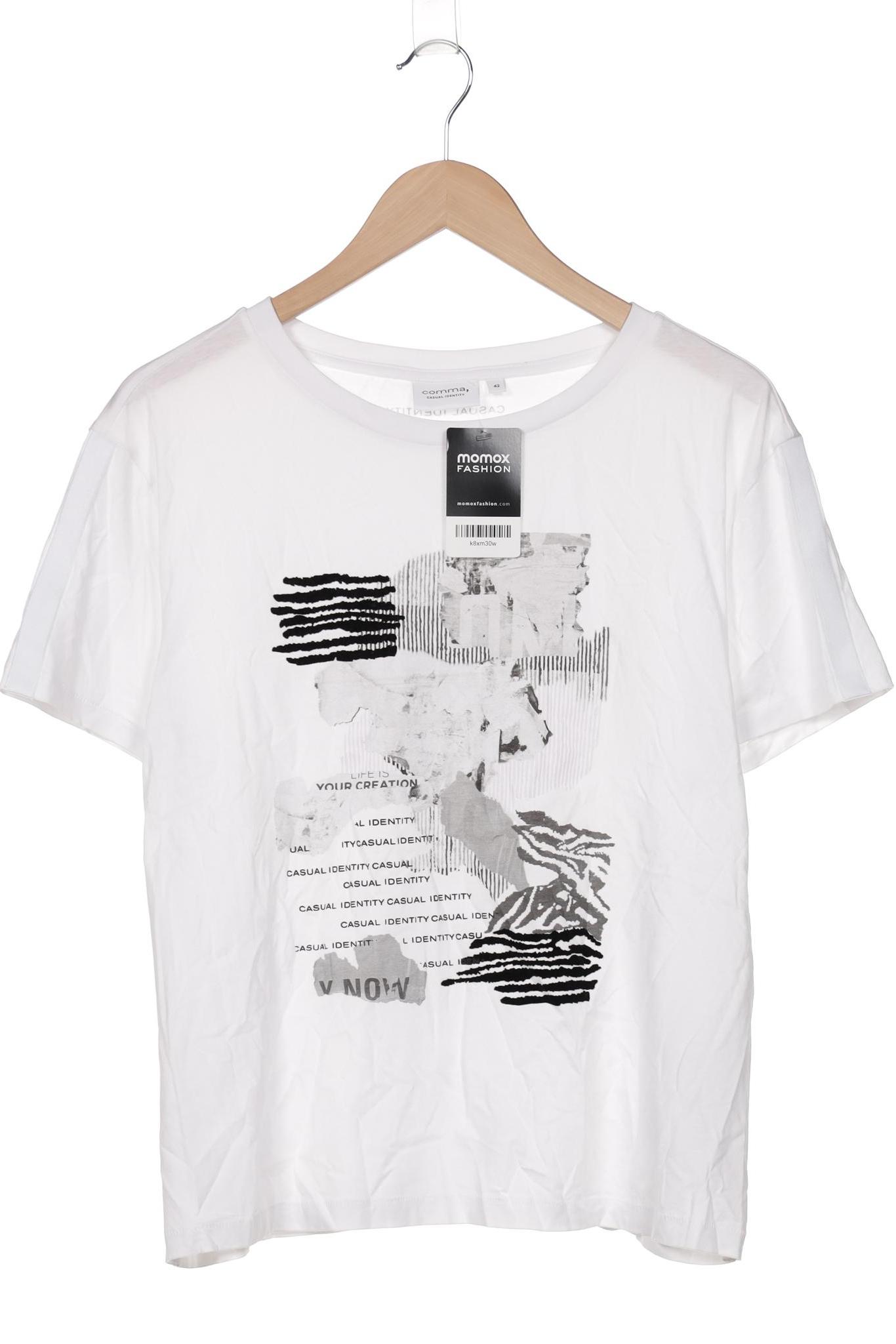 

Comma Damen T-Shirt, weiß, Gr. 42