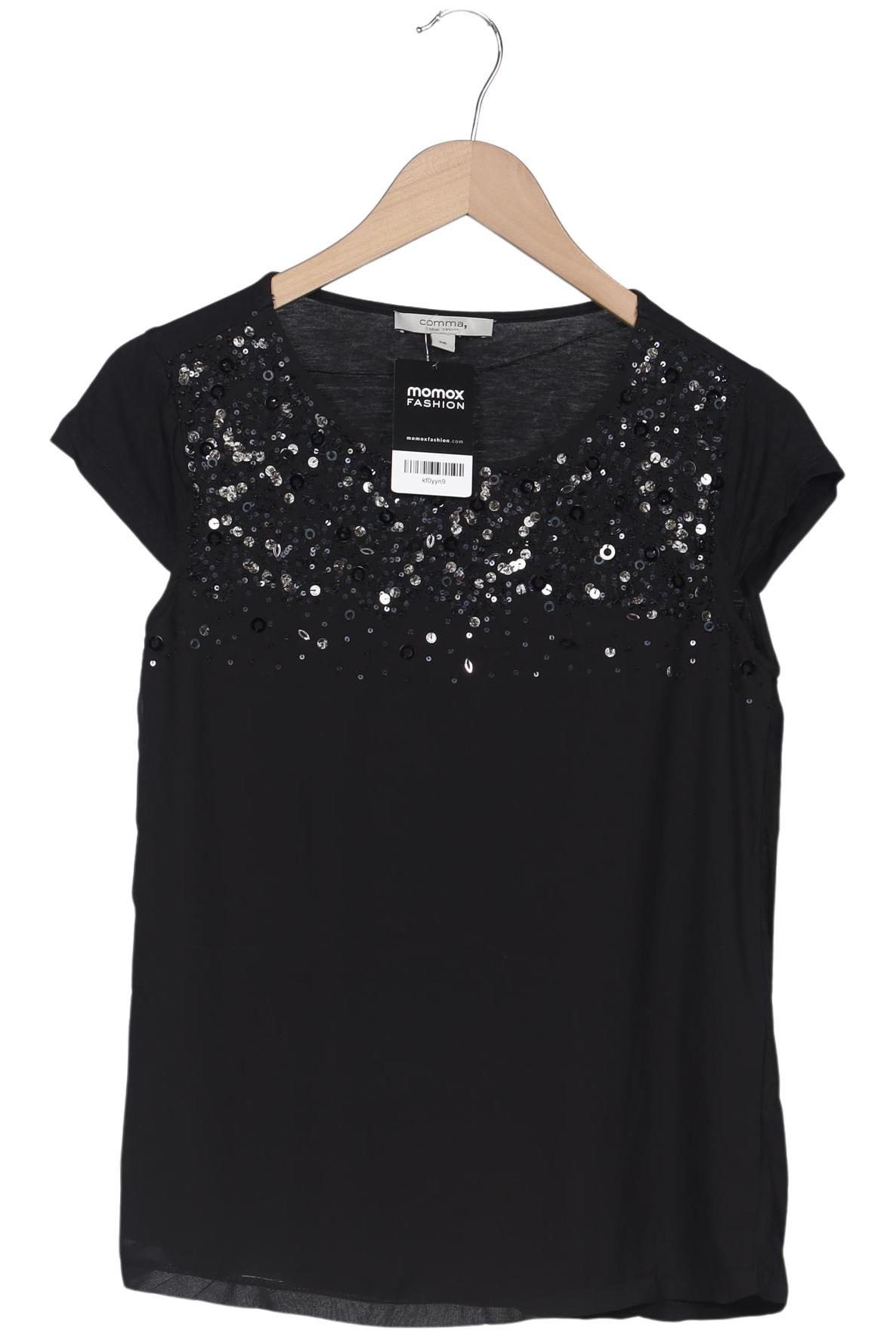 

Comma Damen T-Shirt, schwarz, Gr. 36