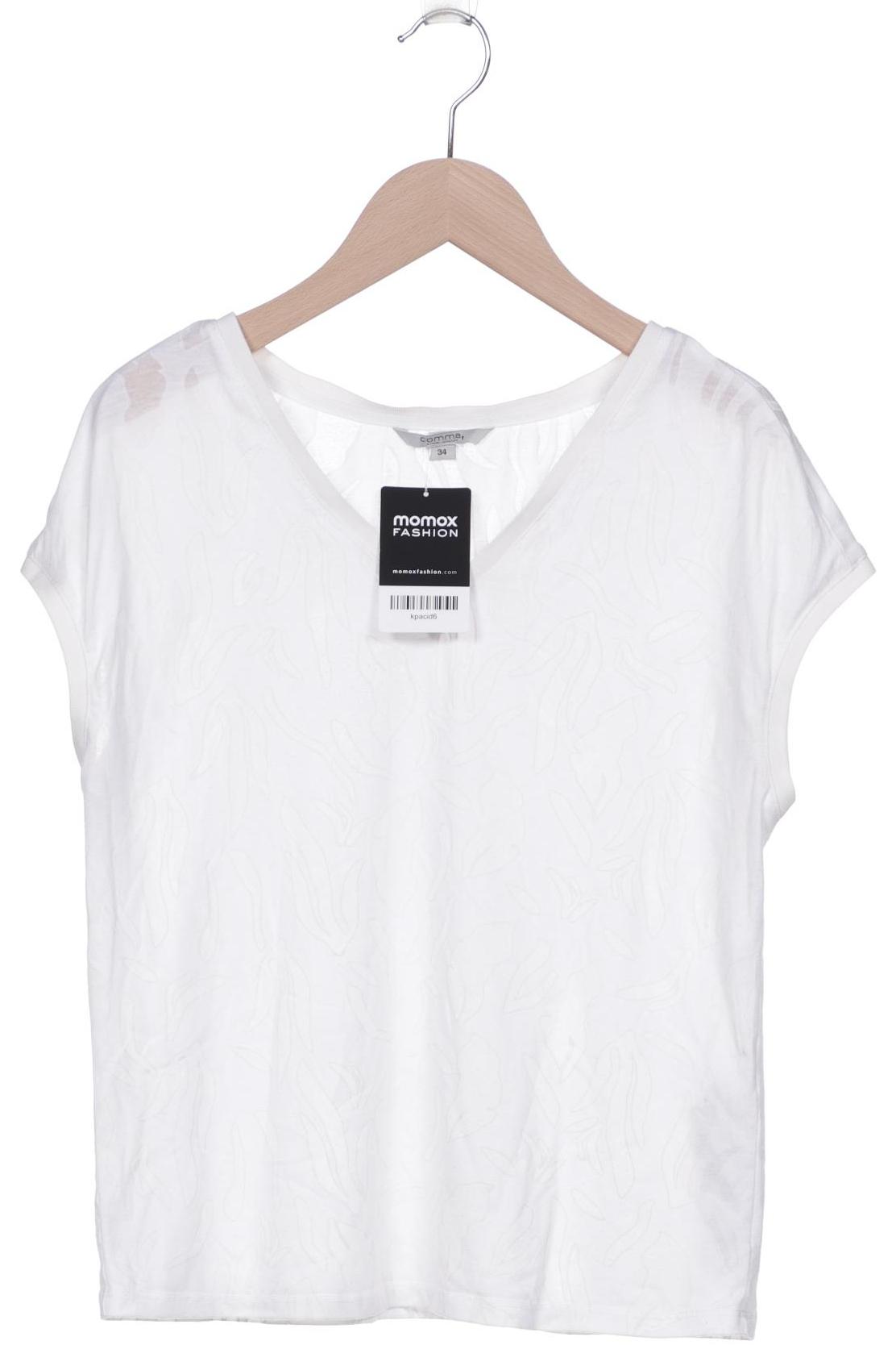 

Comma Damen T-Shirt, weiß, Gr. 34