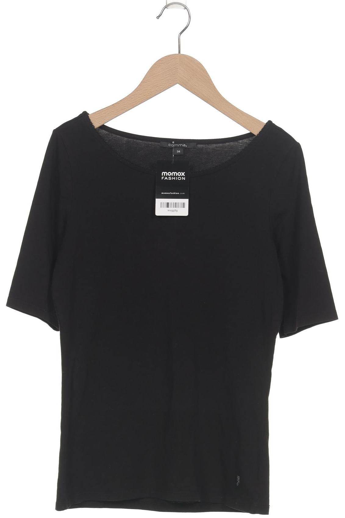 

Comma Damen T-Shirt, schwarz, Gr. 34