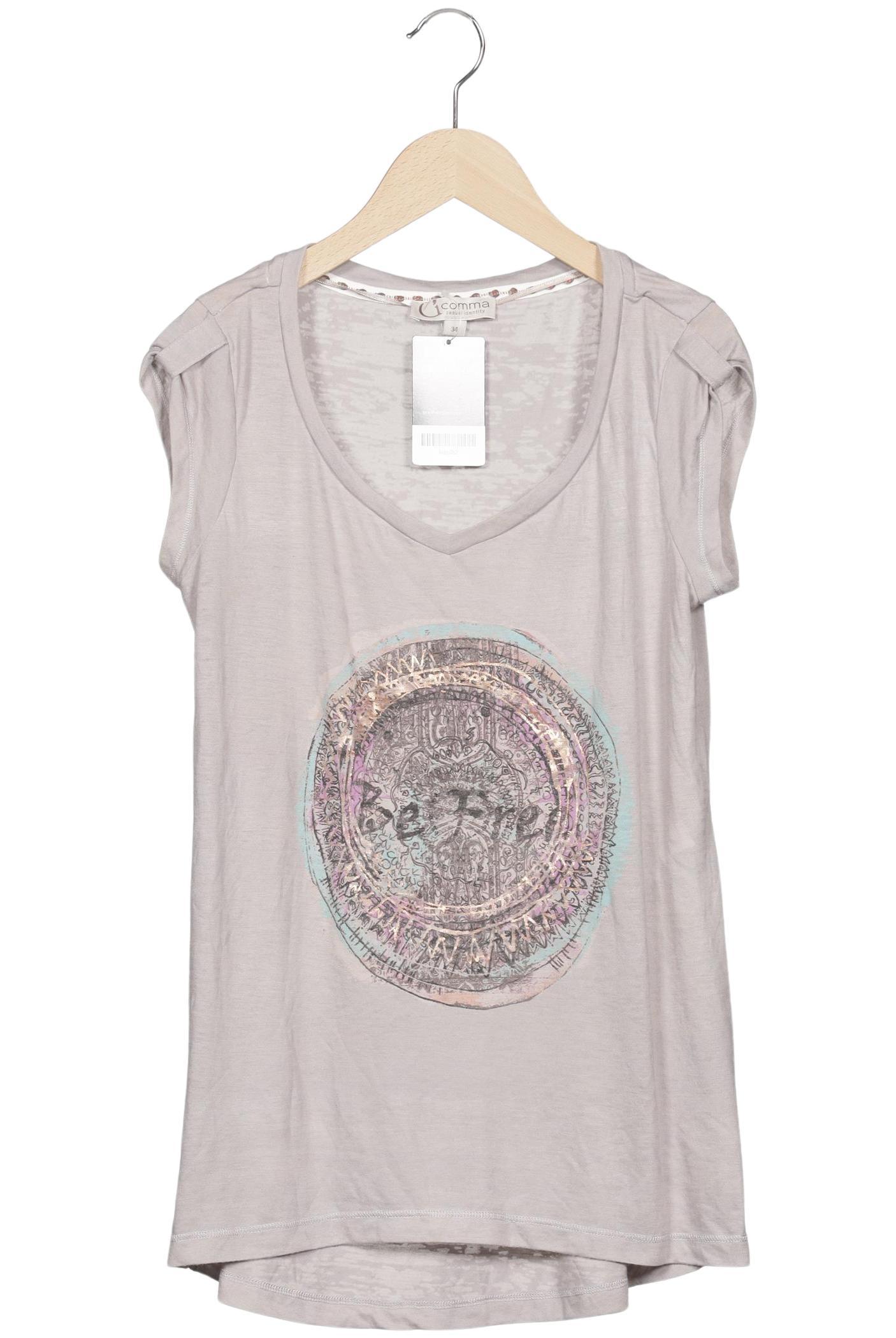 

Comma Damen T-Shirt, grau, Gr. 34