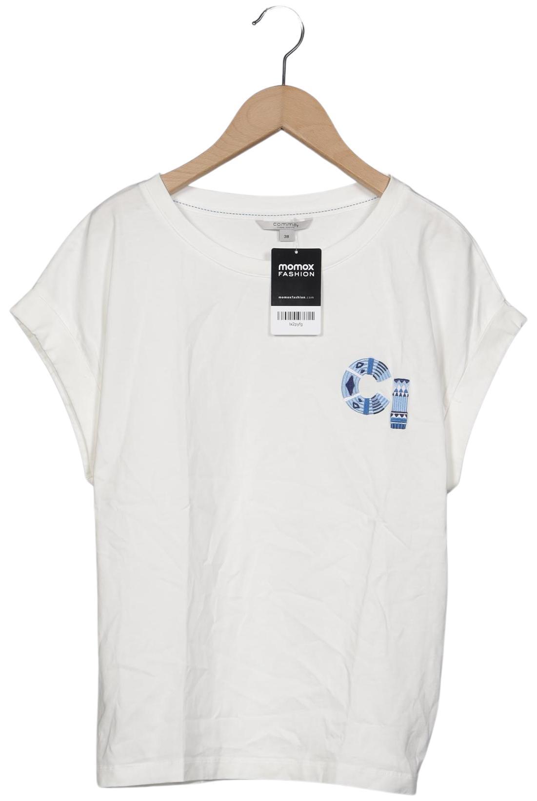 

Comma Damen T-Shirt, weiß, Gr. 38