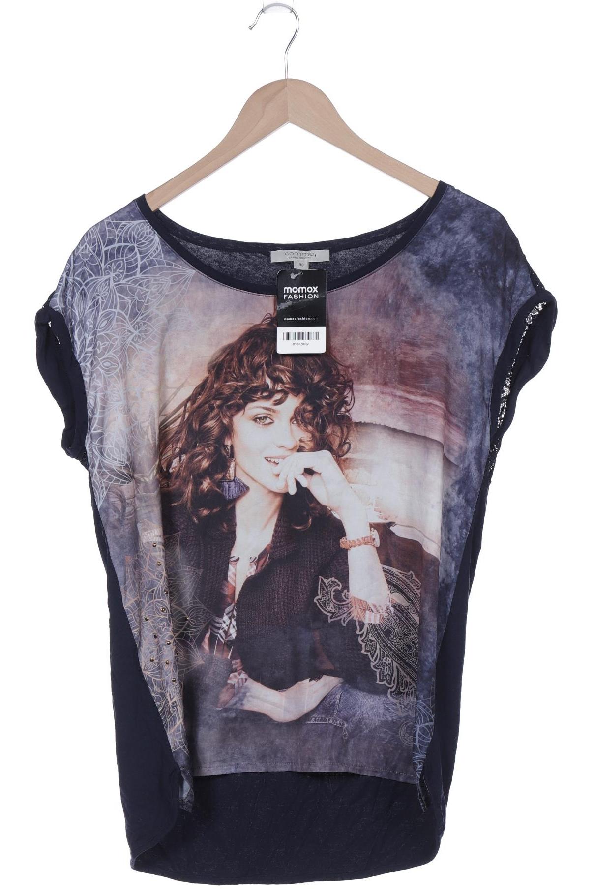 

Comma Damen T-Shirt, marineblau, Gr. 38