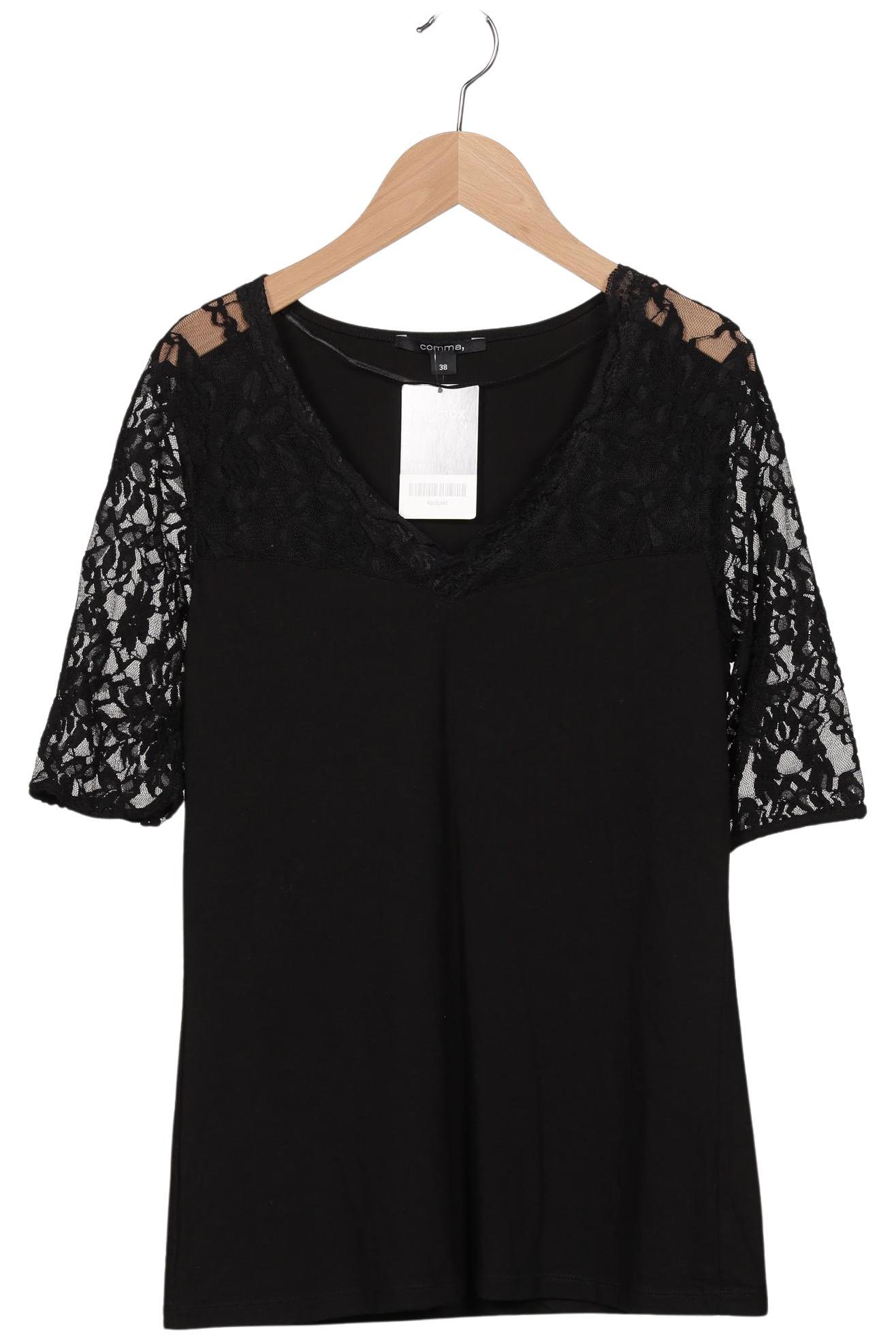 

Comma Damen T-Shirt, schwarz, Gr. 38