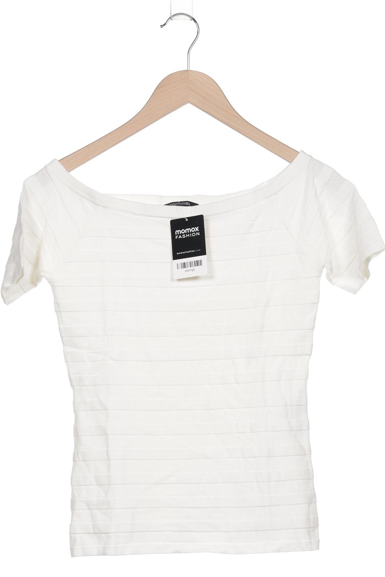 

Comma Damen T-Shirt, weiß, Gr. 34