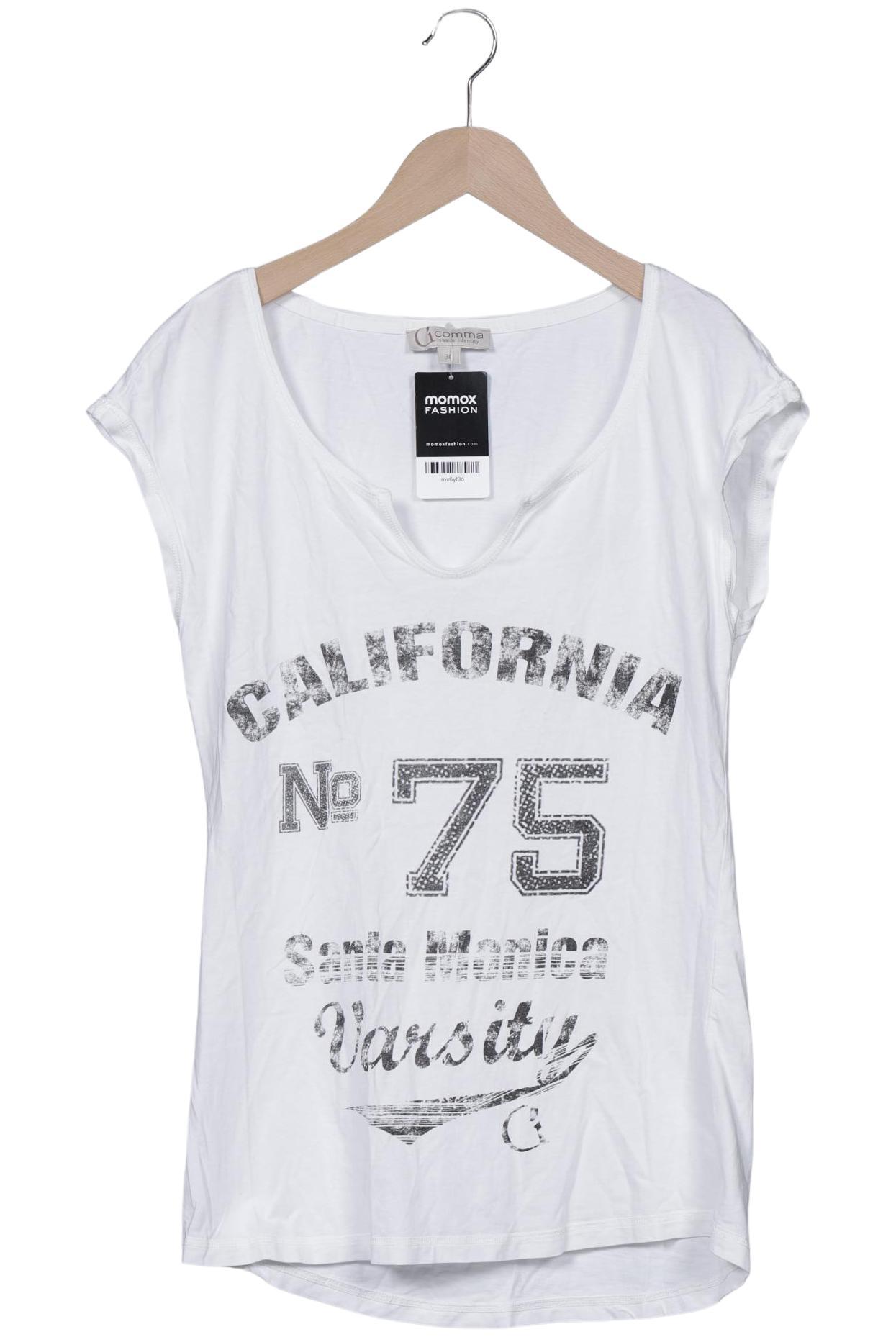 

Comma Damen T-Shirt, weiß, Gr. 34