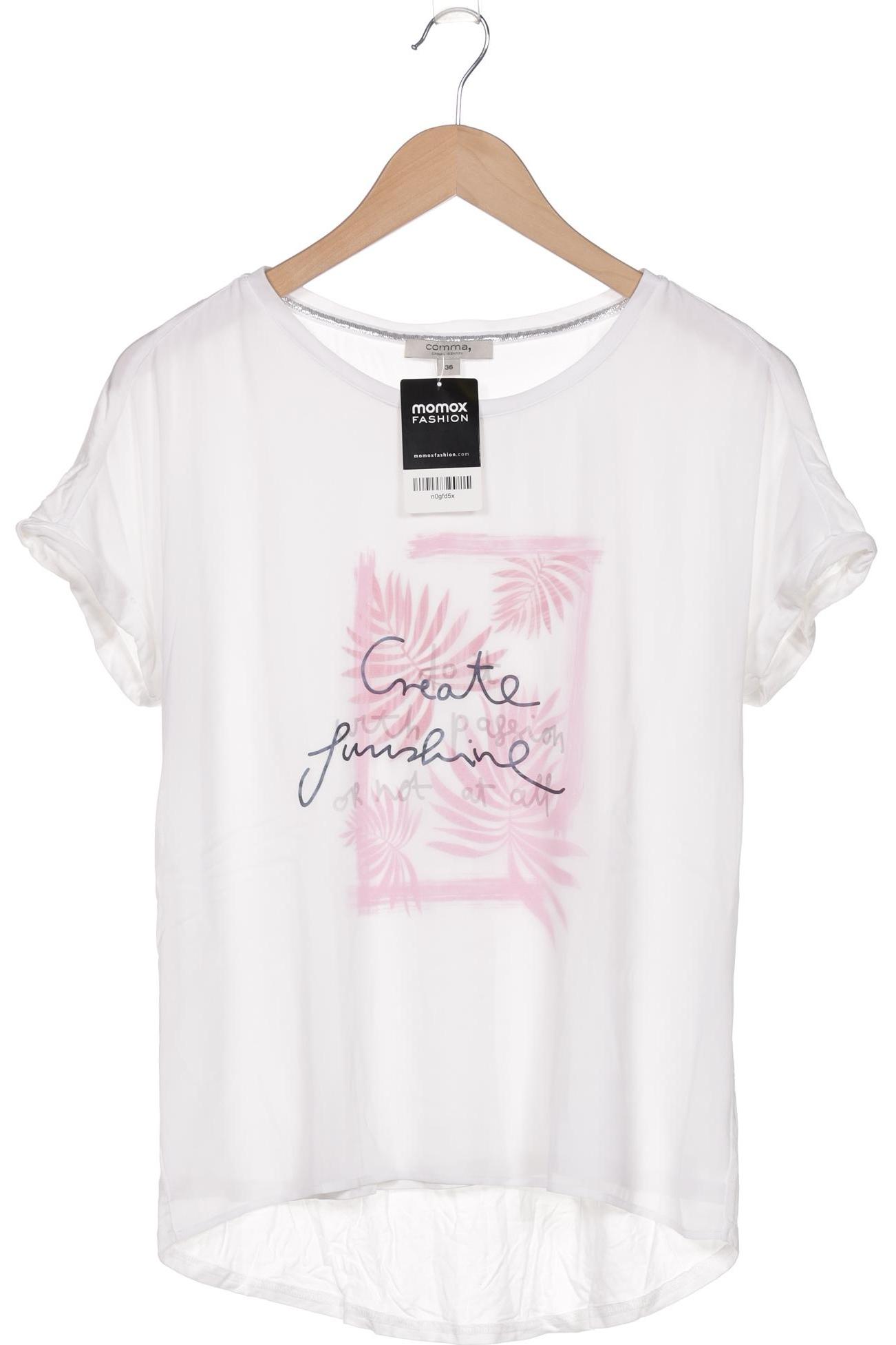 

Comma Damen T-Shirt, weiß, Gr. 36