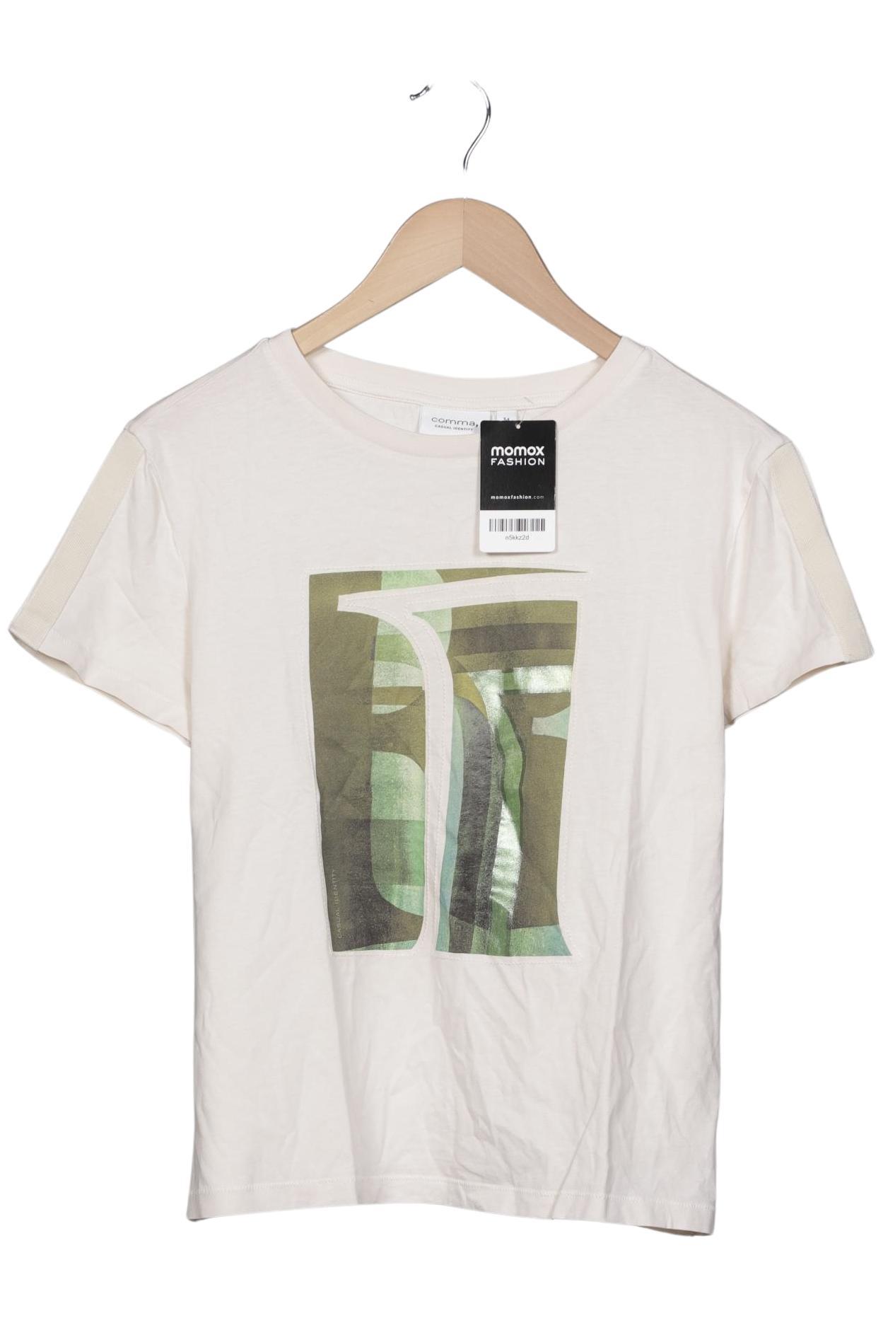 

Comma Damen T-Shirt, cremeweiß, Gr. 34