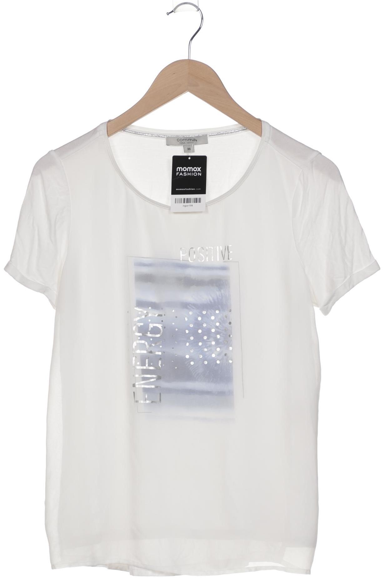 

Comma Damen T-Shirt, weiß, Gr. 36