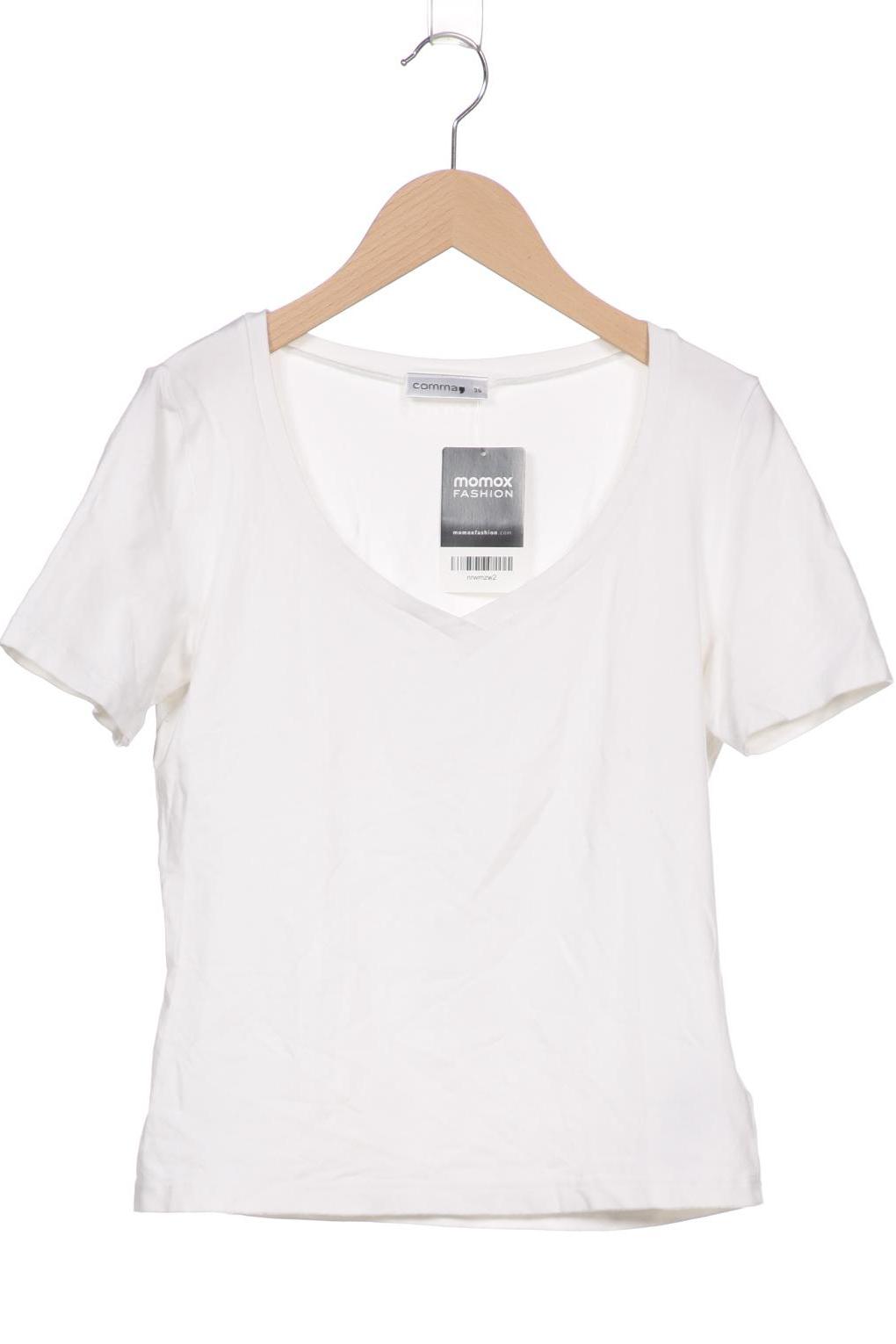 

Comma Damen T-Shirt, weiß, Gr. 38