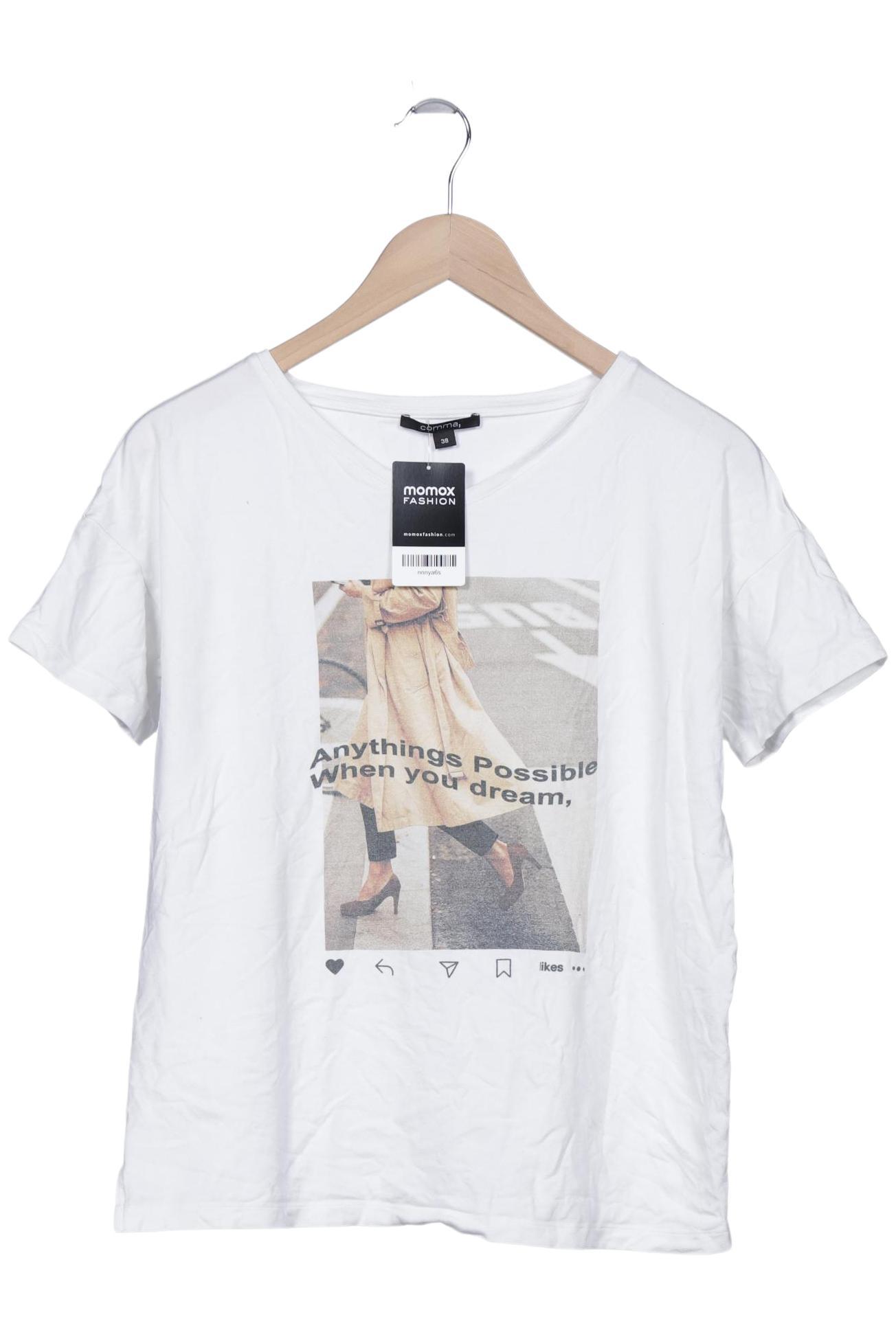 

Comma Damen T-Shirt, weiß, Gr. 38