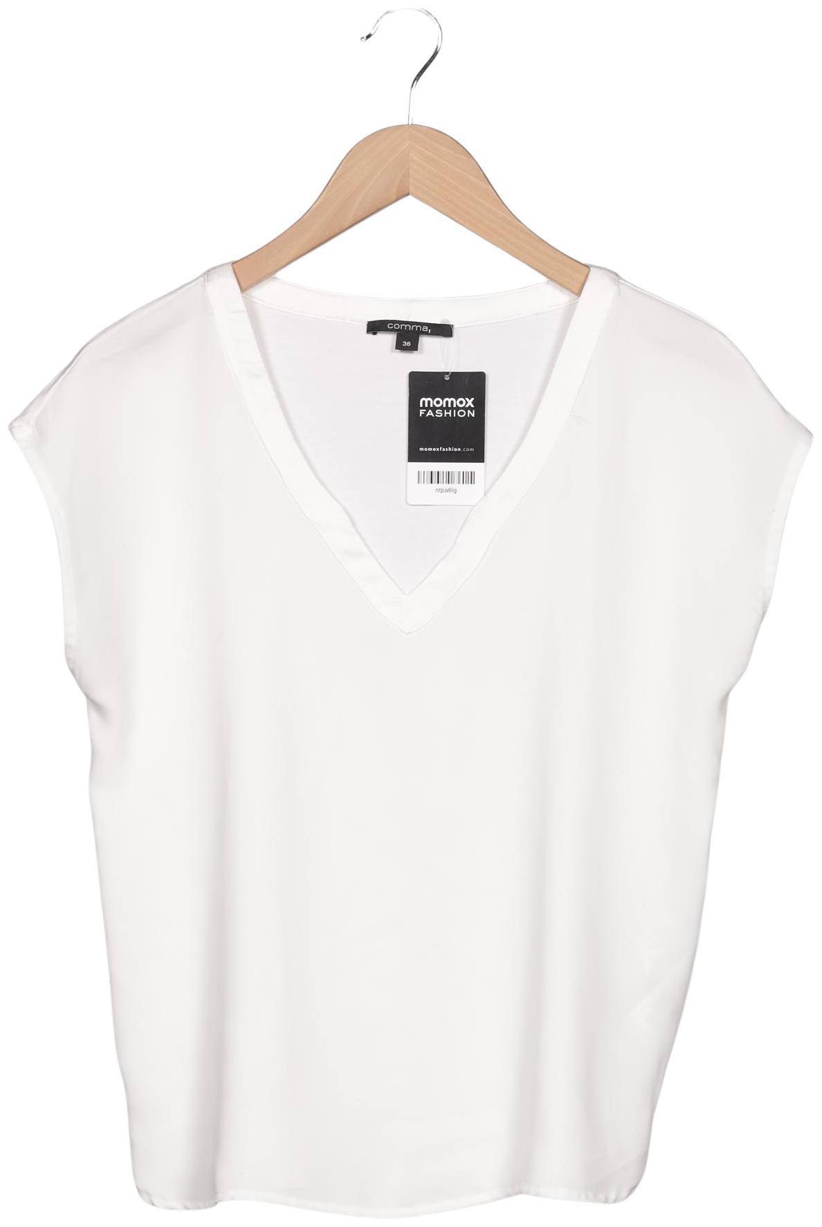 

Comma Damen T-Shirt, weiß, Gr. 36