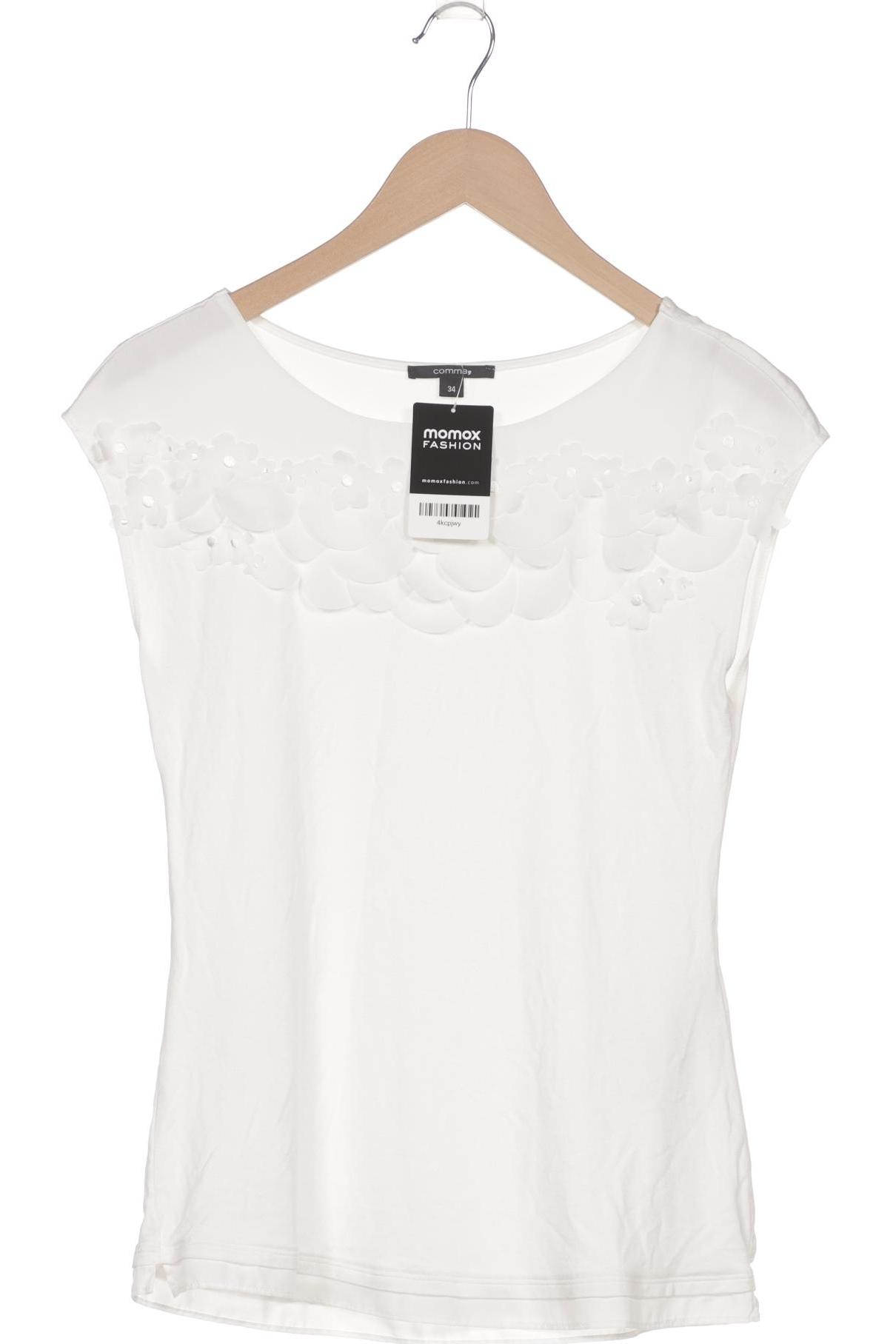 

Comma Damen T-Shirt, weiß, Gr. 34