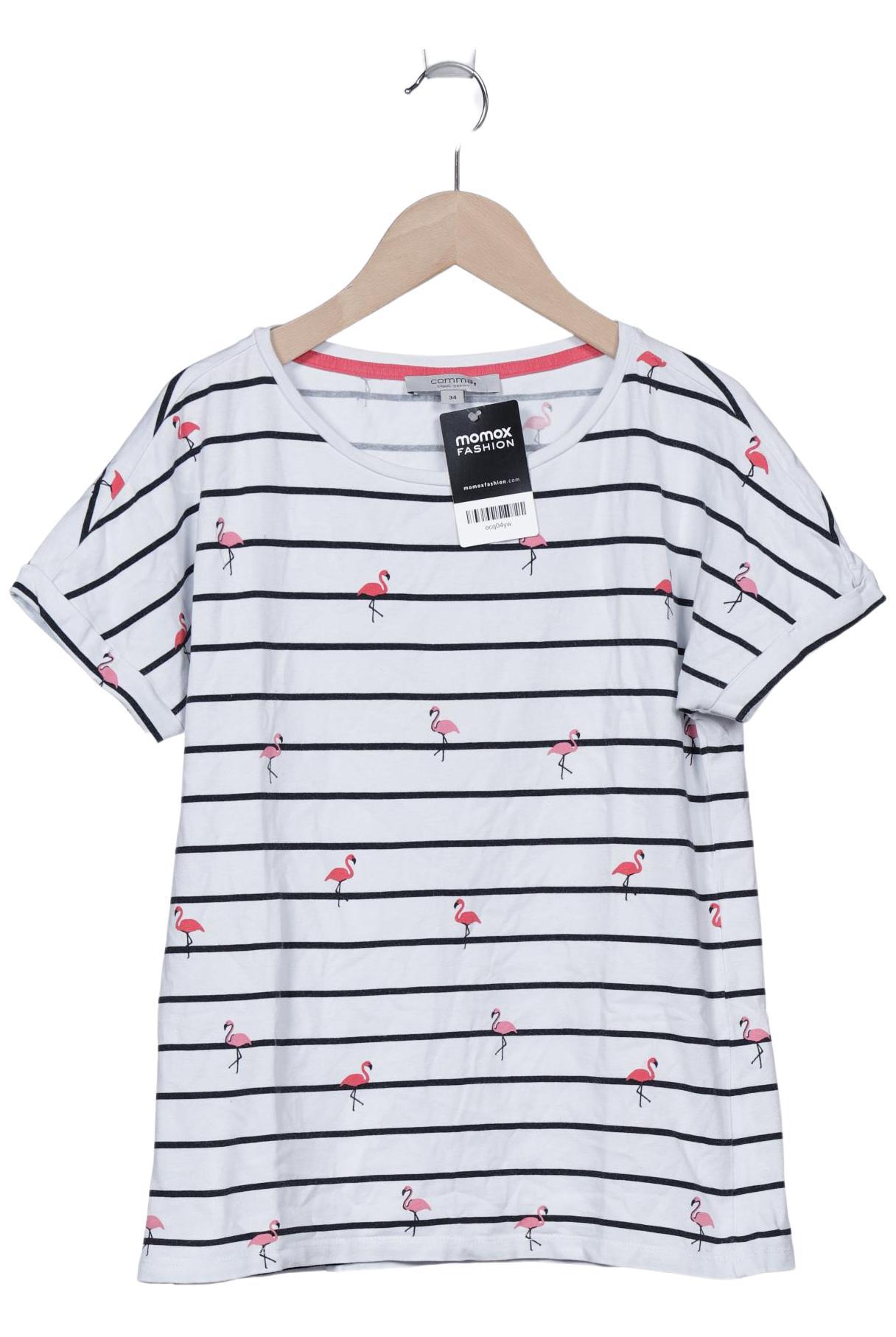 

Comma Damen T-Shirt, weiß, Gr. 34