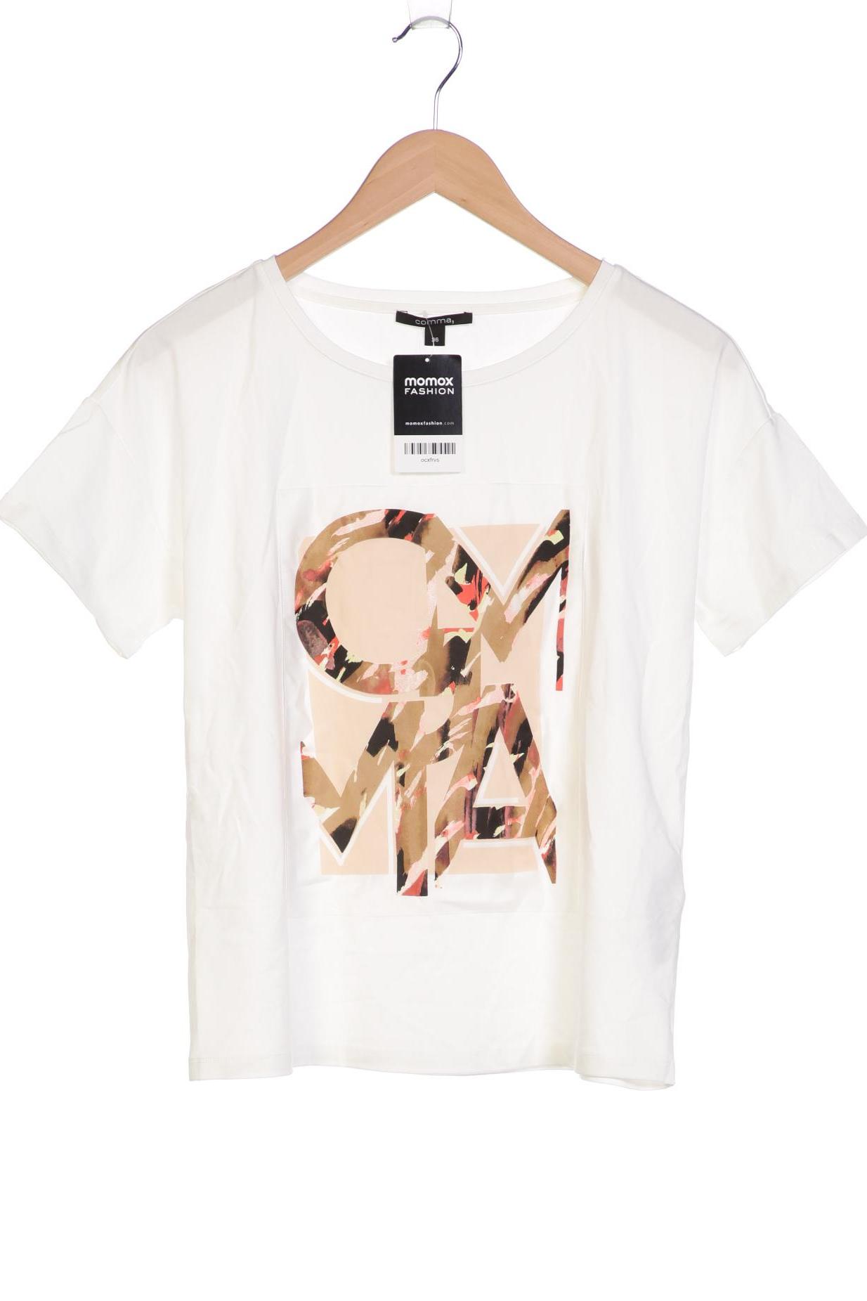

Comma Damen T-Shirt, weiß, Gr. 36