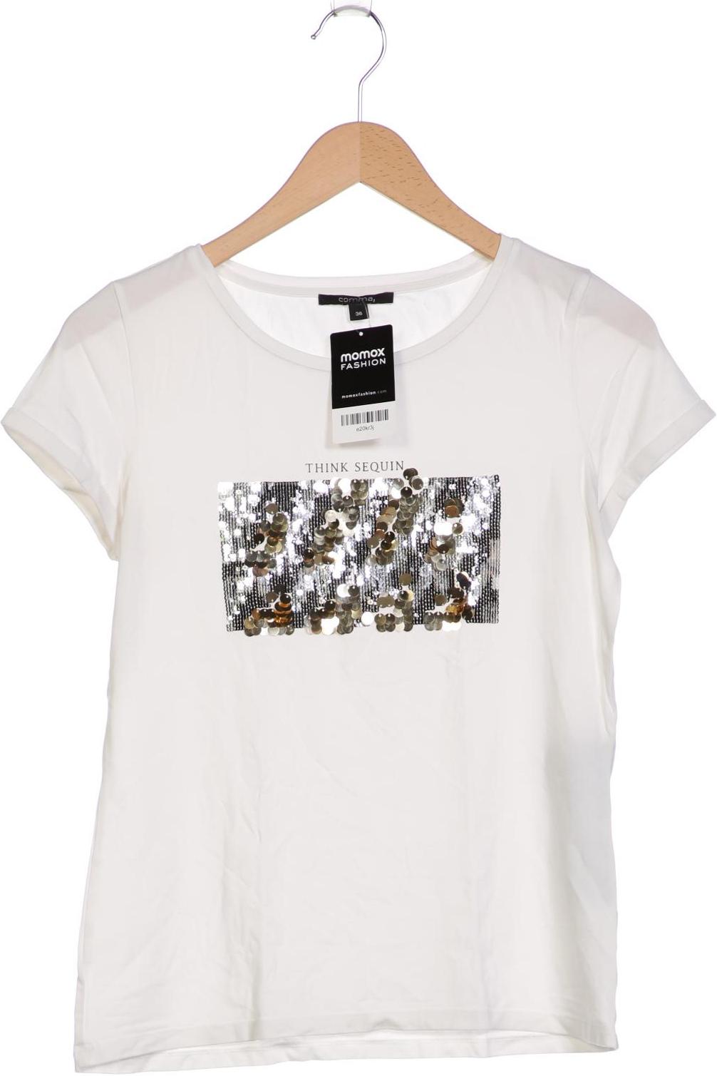 

Comma Damen T-Shirt, weiß, Gr. 36