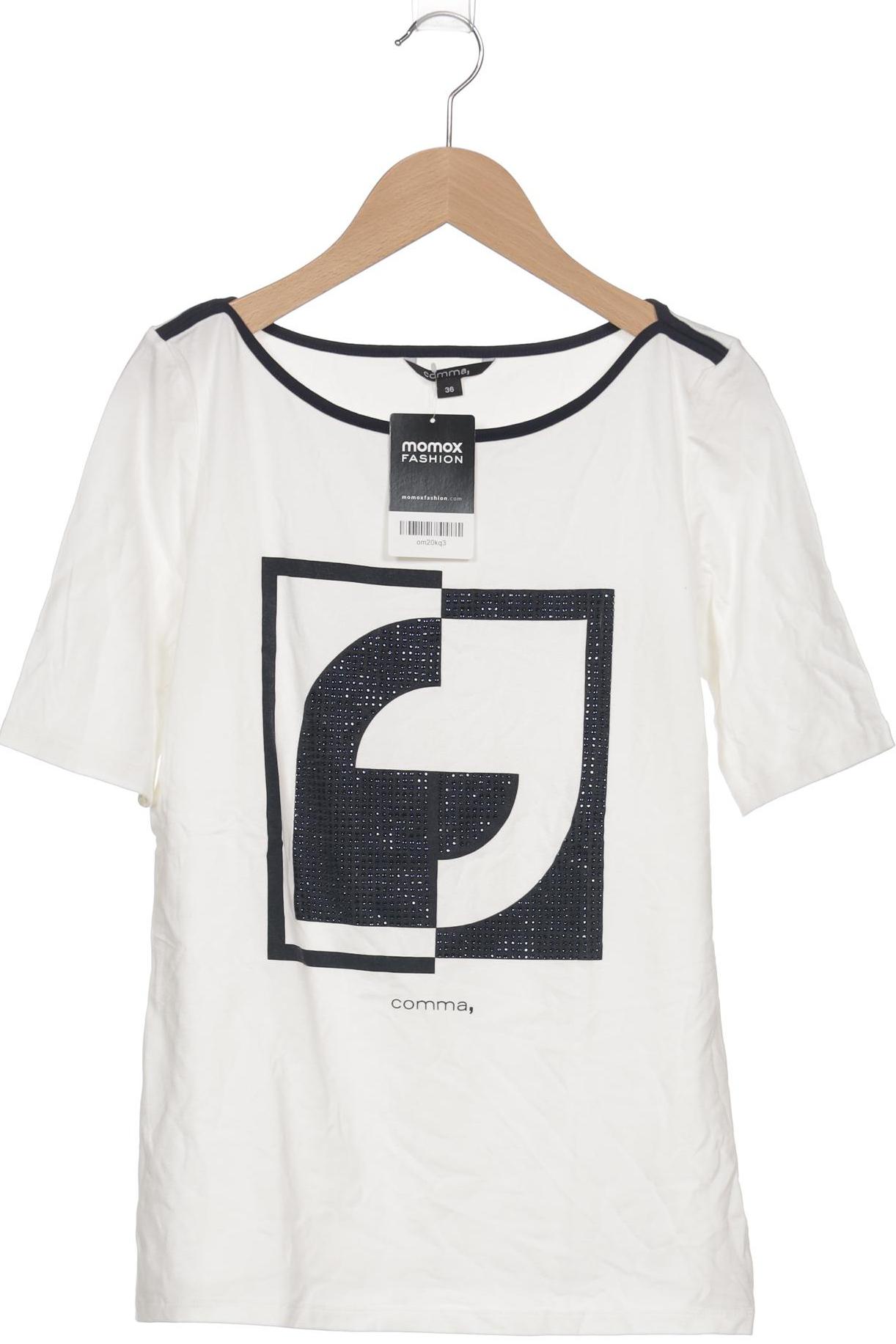 

Comma Damen T-Shirt, weiß, Gr. 36