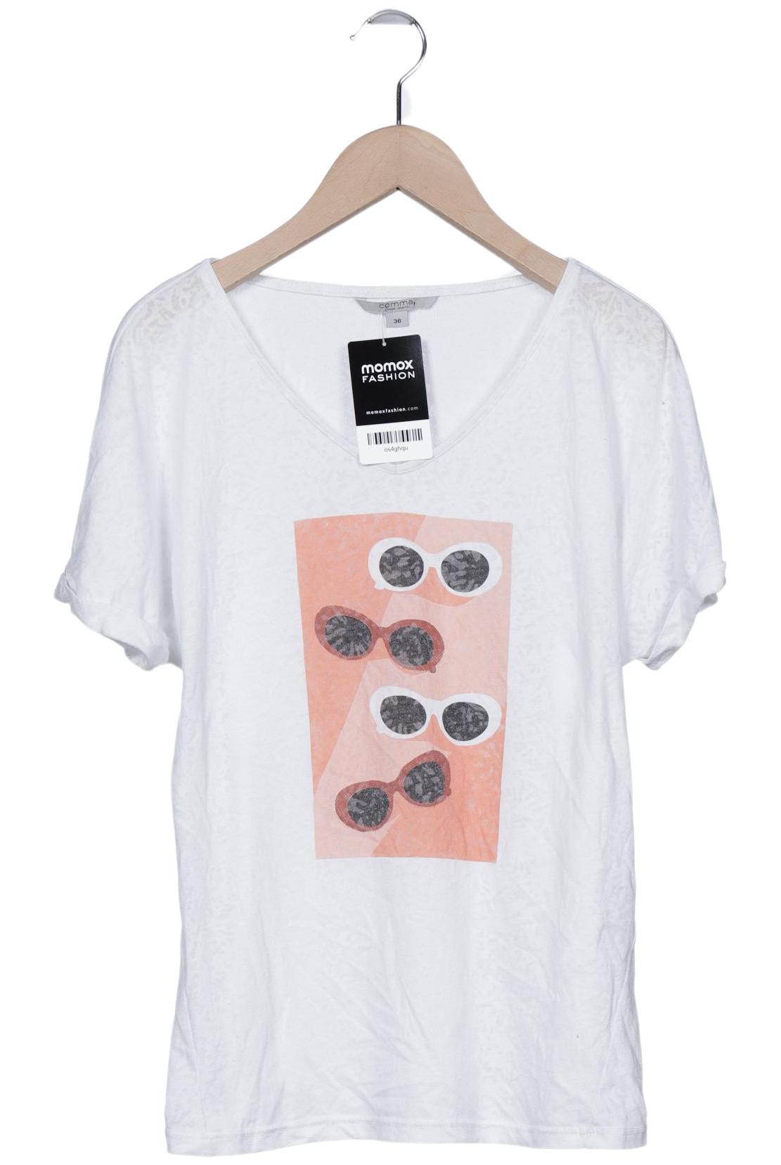

Comma Damen T-Shirt, weiß, Gr. 36