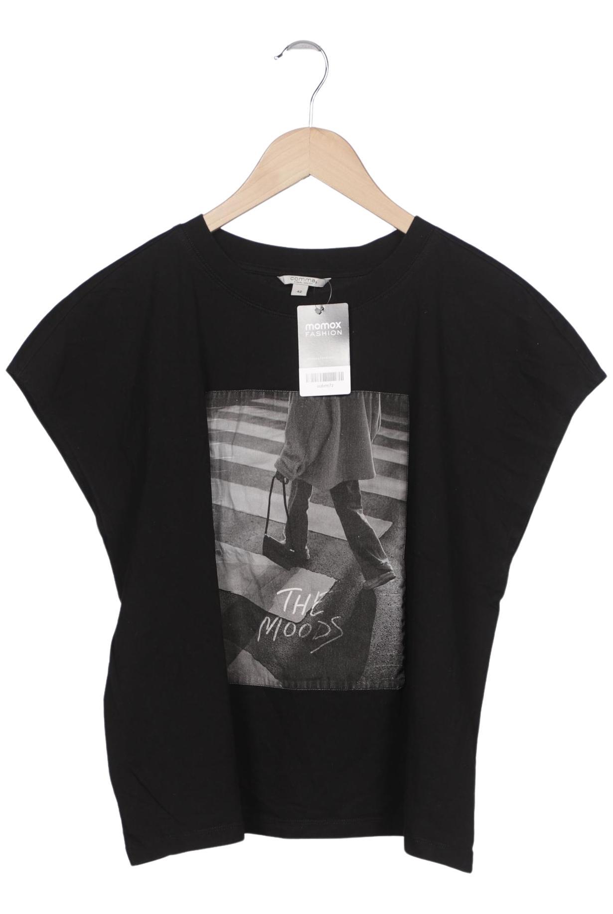 

Comma Damen T-Shirt, schwarz, Gr. 42