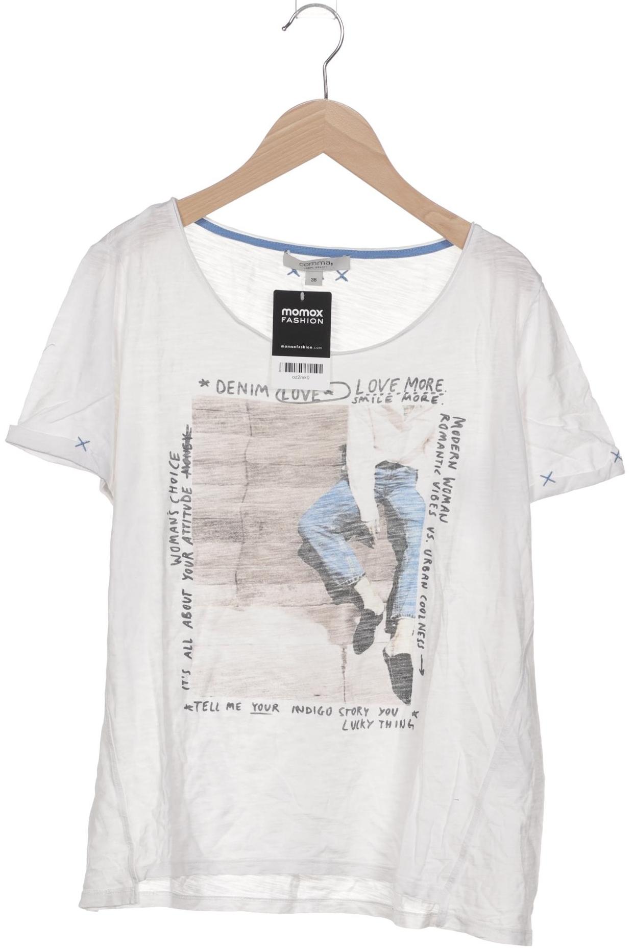 

Comma Damen T-Shirt, weiß, Gr. 38