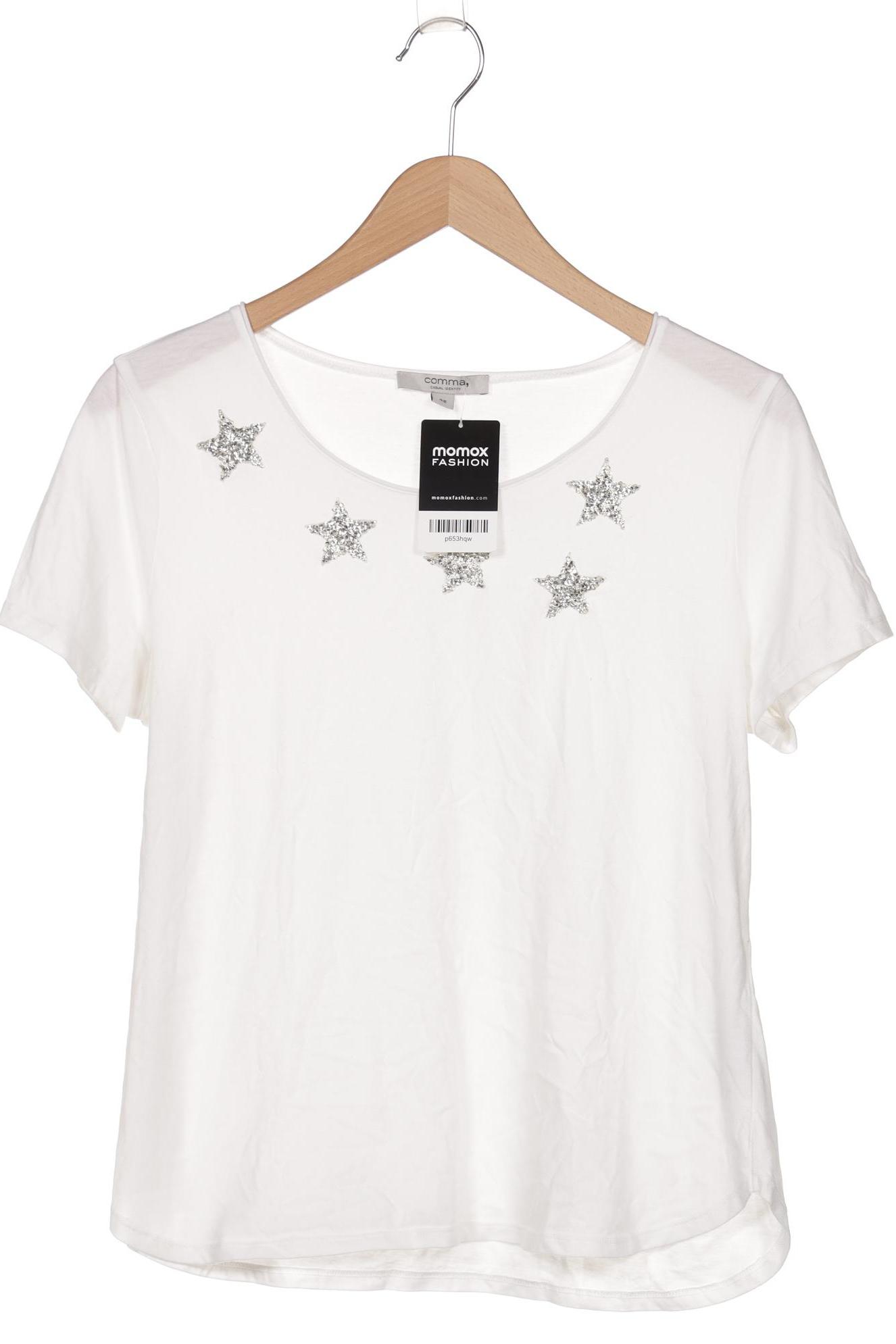 

Comma Damen T-Shirt, weiß, Gr. 42