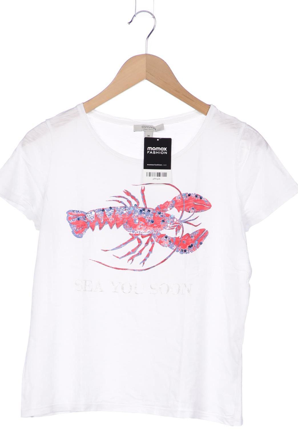 

Comma Damen T-Shirt, weiß, Gr. 36