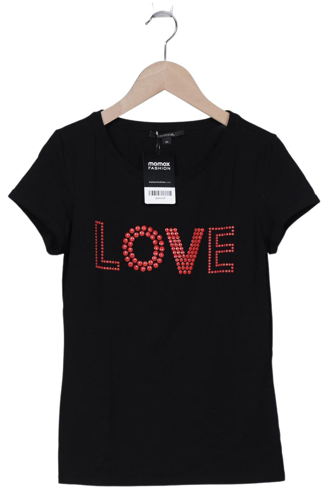 

Comma Damen T-Shirt, schwarz, Gr. 34