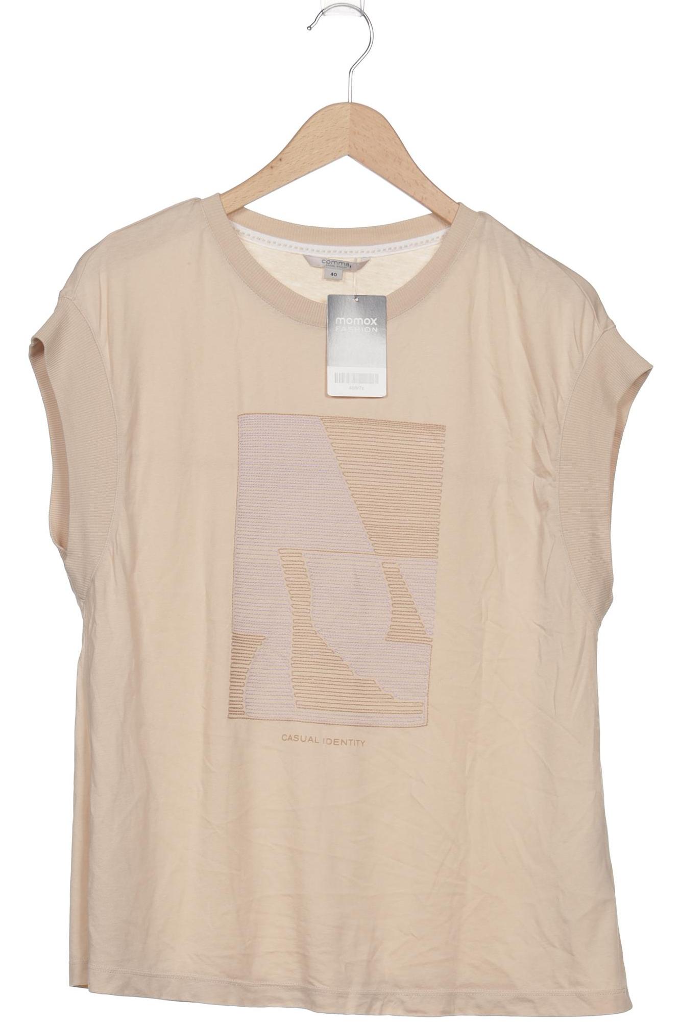 

Comma Damen T-Shirt, beige, Gr. 40
