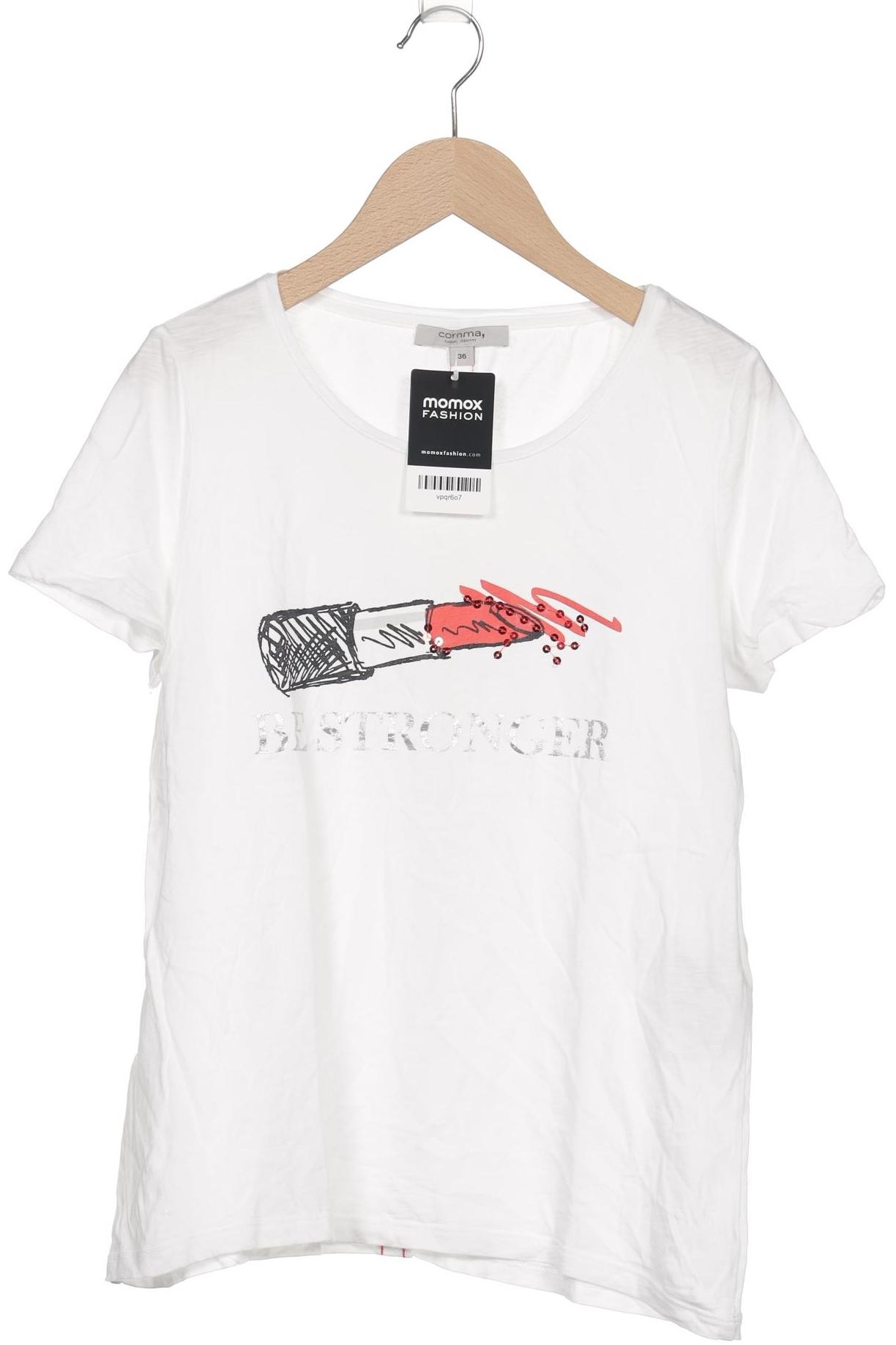 

Comma Damen T-Shirt, weiß, Gr. 36